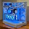 🤍⚡ White RGB 1440p Gaming Beast – 7800X3D • RX 9070 XT • Dual LCD