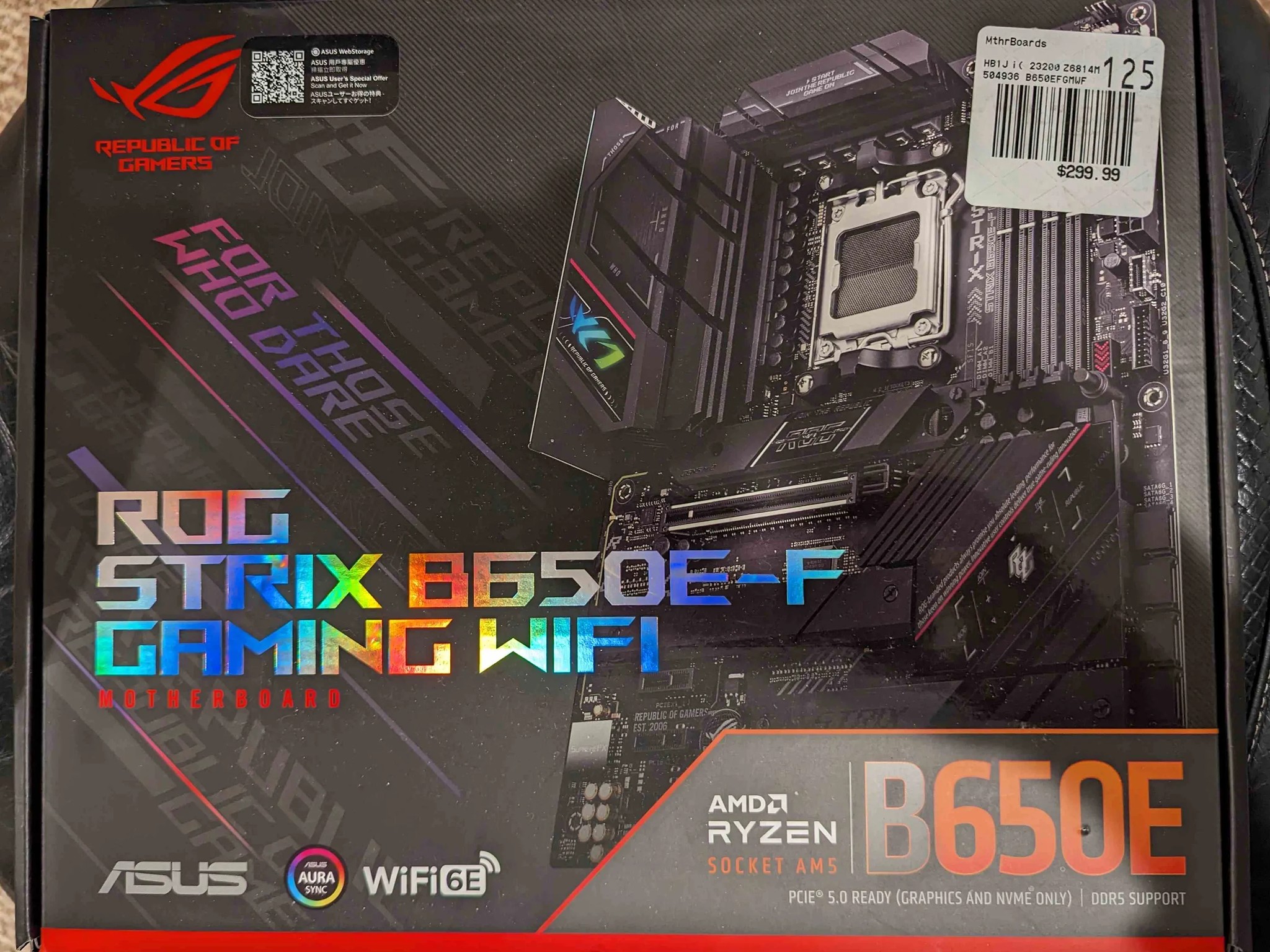 ASUS AMD AM5 B650E-F ROG STRIX GAMING WIFI ATX Motherboard.  BRAND NEW!! SEALED!!