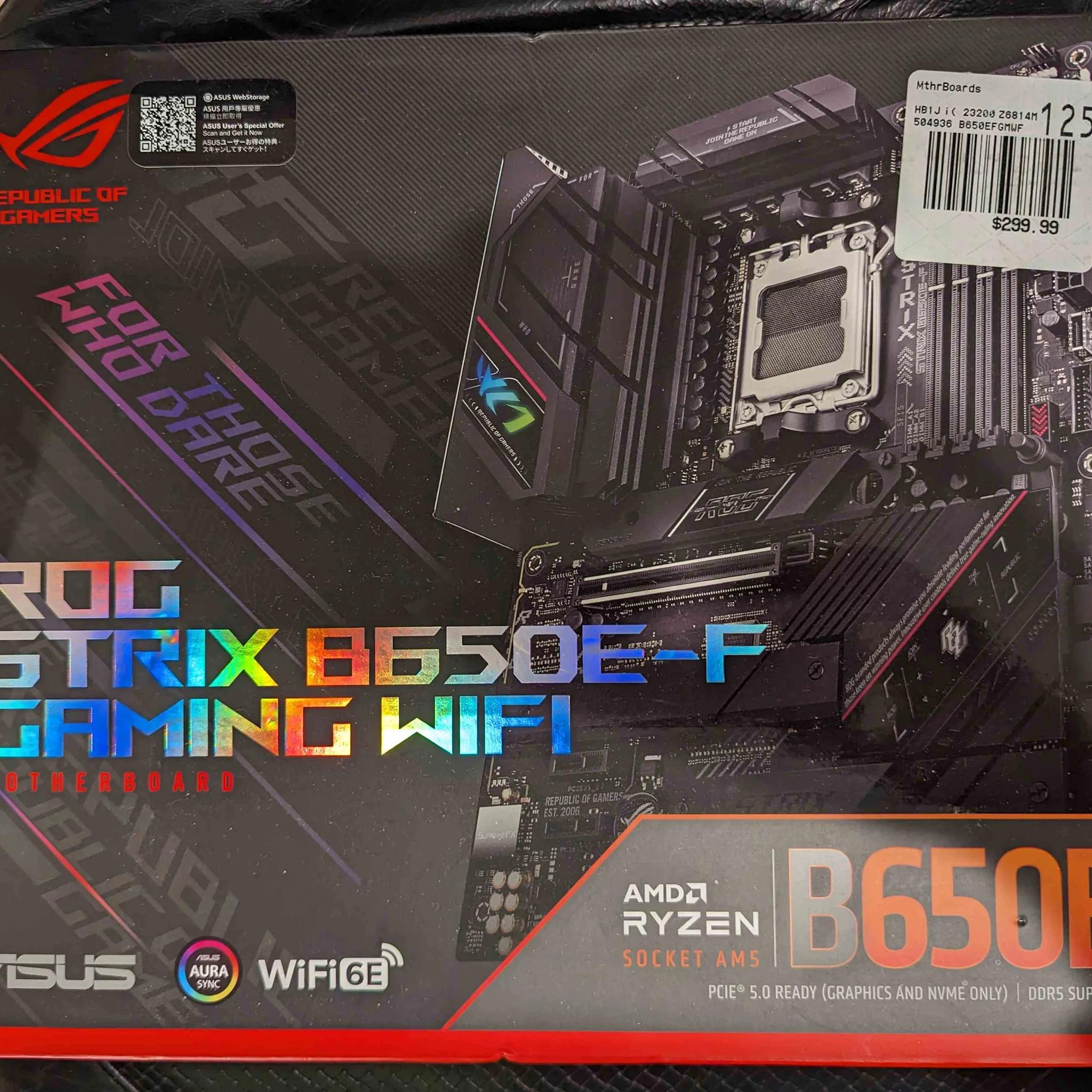 ASUS AMD AM5 B650E-F ROG STRIX GAMING WIFI ATX Motherboard.  BRAND NEW!! SEALED!!