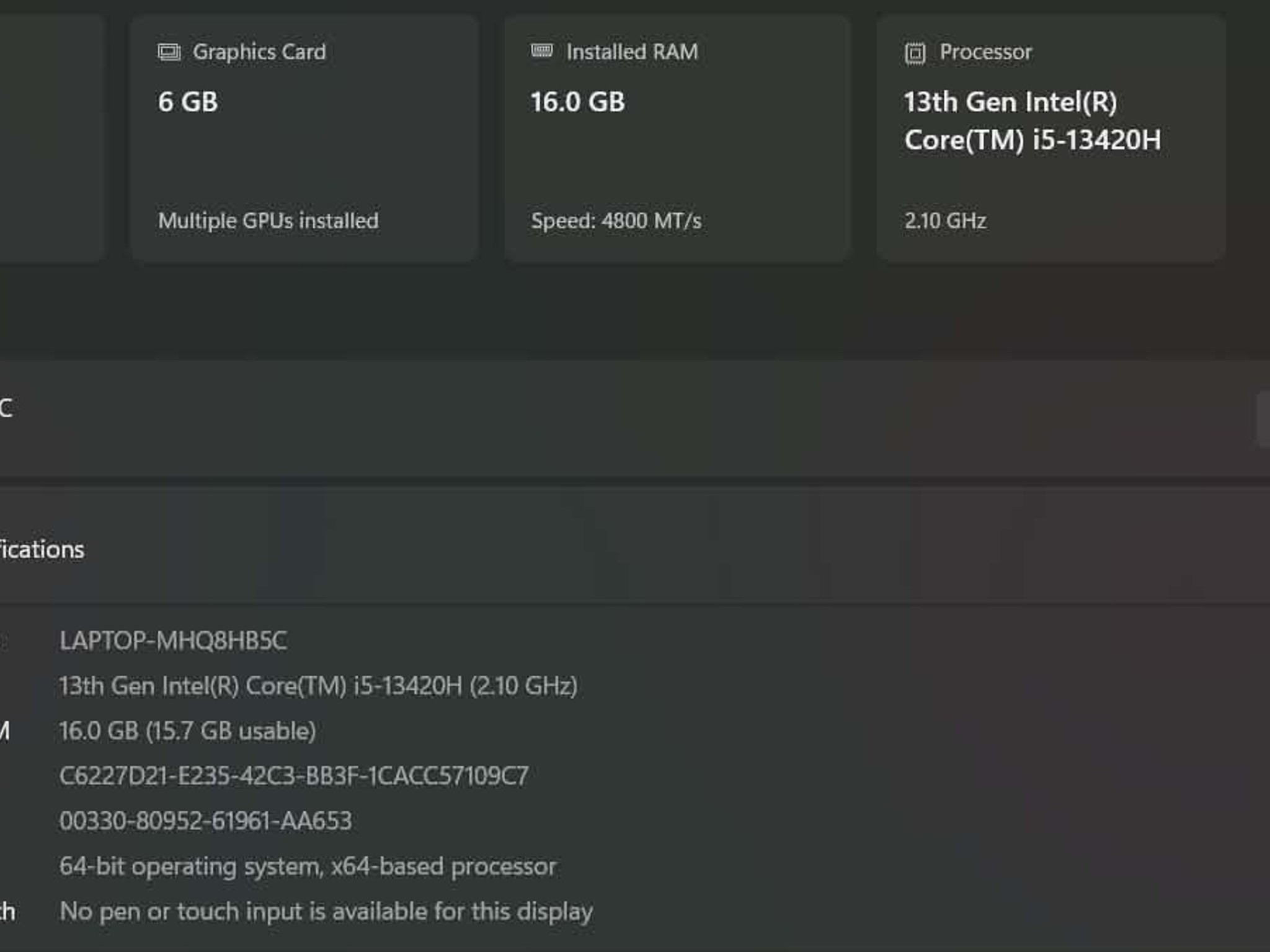Acer Nitro V 15 Gaming Laptop