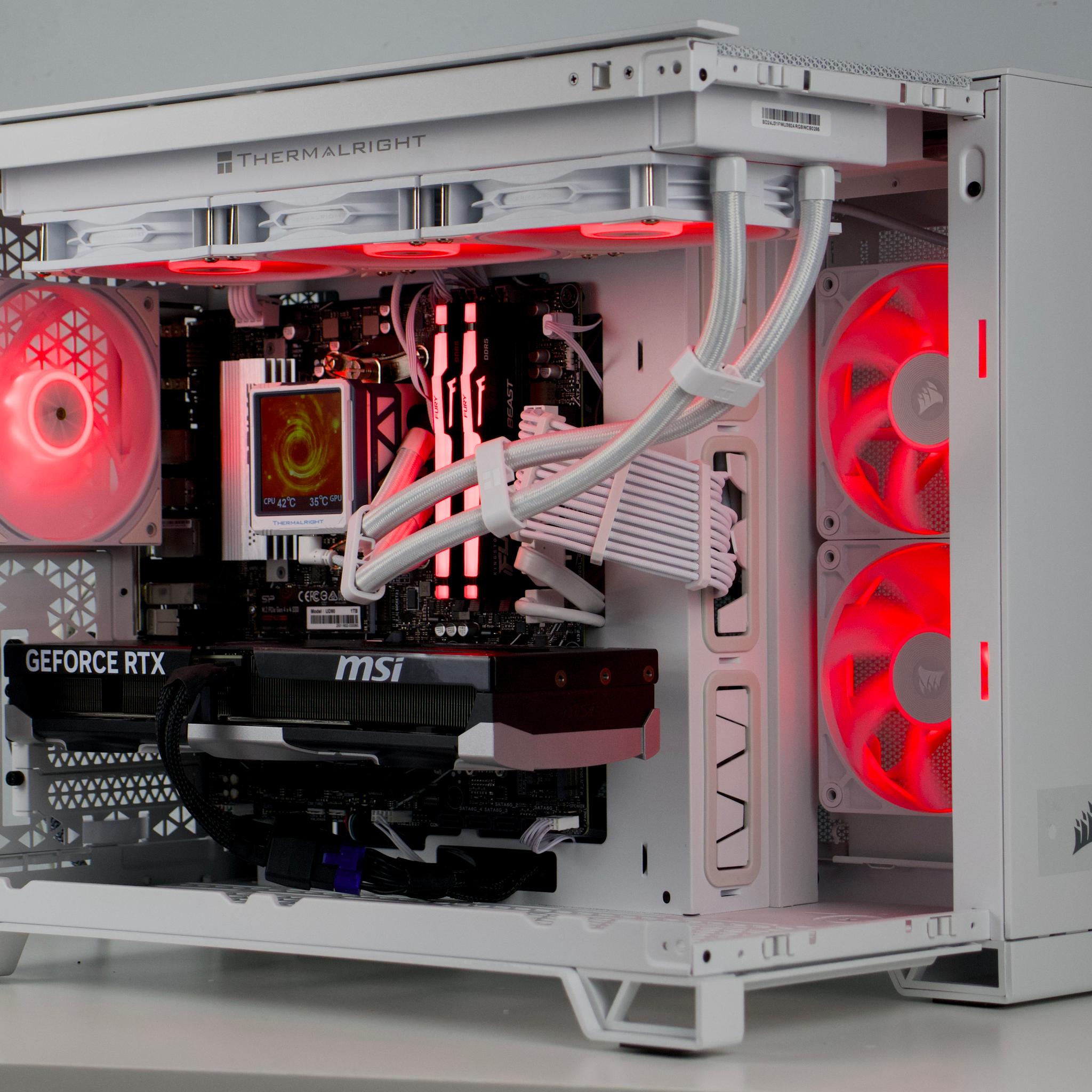 ☁️ Clean White PC | RTX 5070 12GB, Ryzen 5 7600X, 32GB DDR5, 1TB NVMe, LCD AIO | Gaming PC ☁️