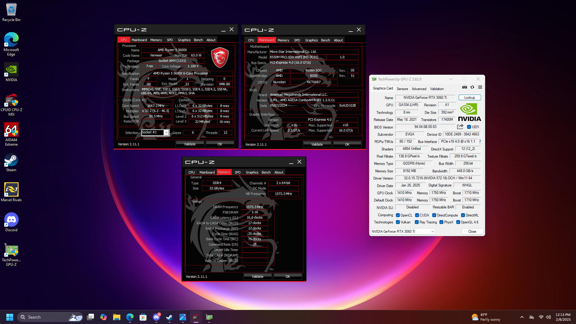 Value Gaming PC | Ryzen 5 5600x | RTX 3060 Ti 8gb| 32gb DDR4 | 1tb M.2 NVME | WiFi