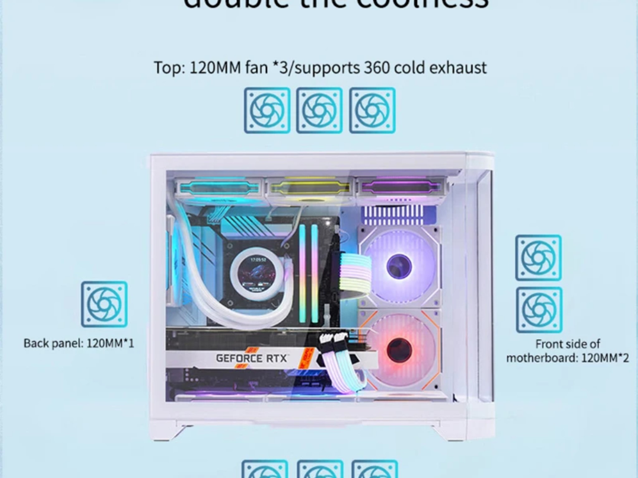 Black Tempered Glass ARGB Fish Tank MATX PC Case