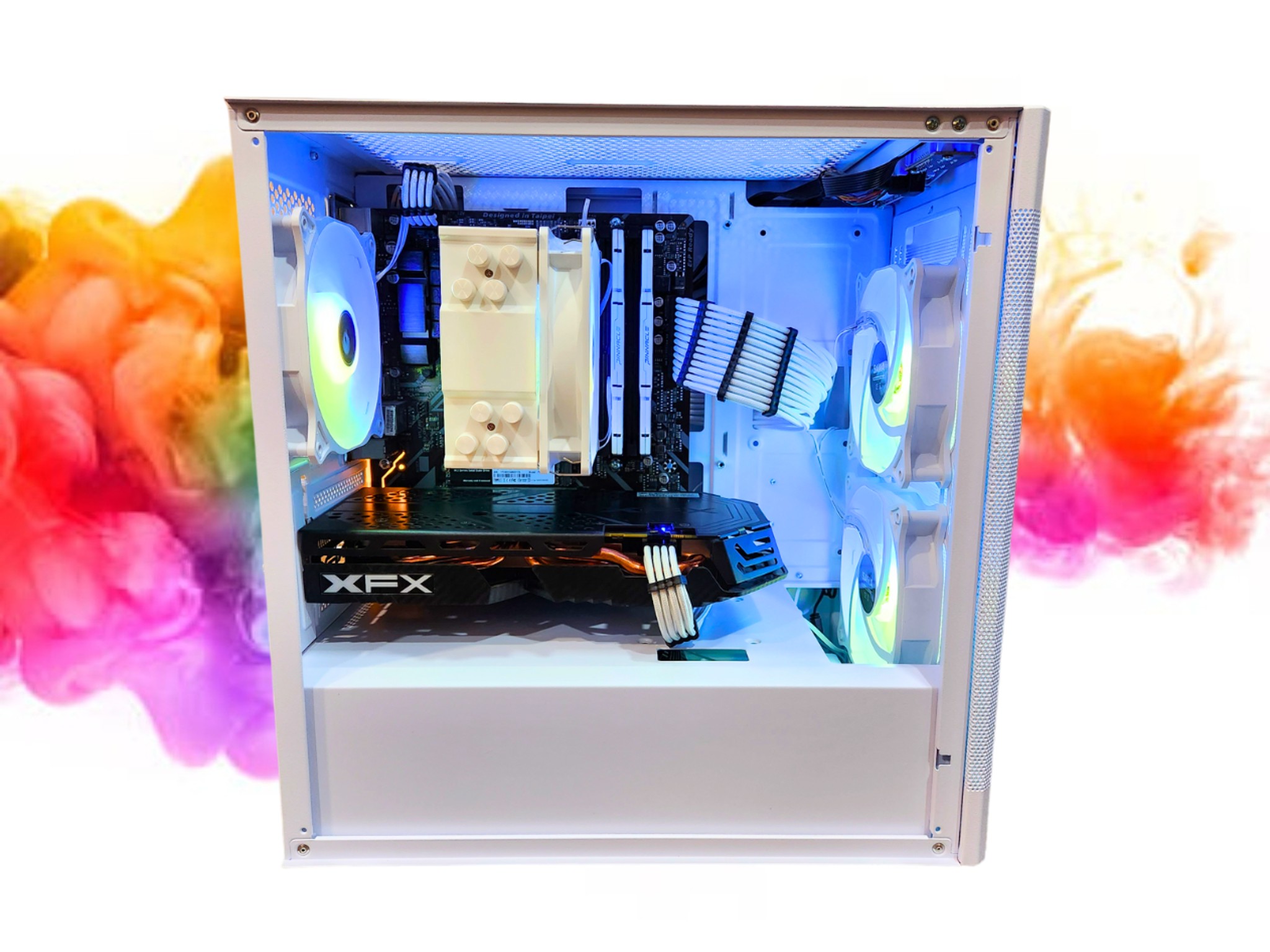 SALE: RX 580 8GB + Ryzen 5 + 512GB SSD + 16GBs RAM + 4 RGB Fans ( White RGB Gaming PC )