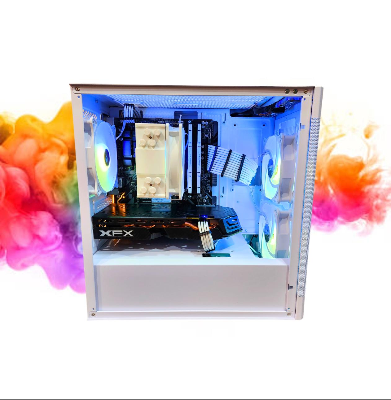 SALE: RX 580 8GB + Ryzen 5 + 512GB SSD + 16GBs RAM + 4 RGB Fans ( White RGB Gaming PC )