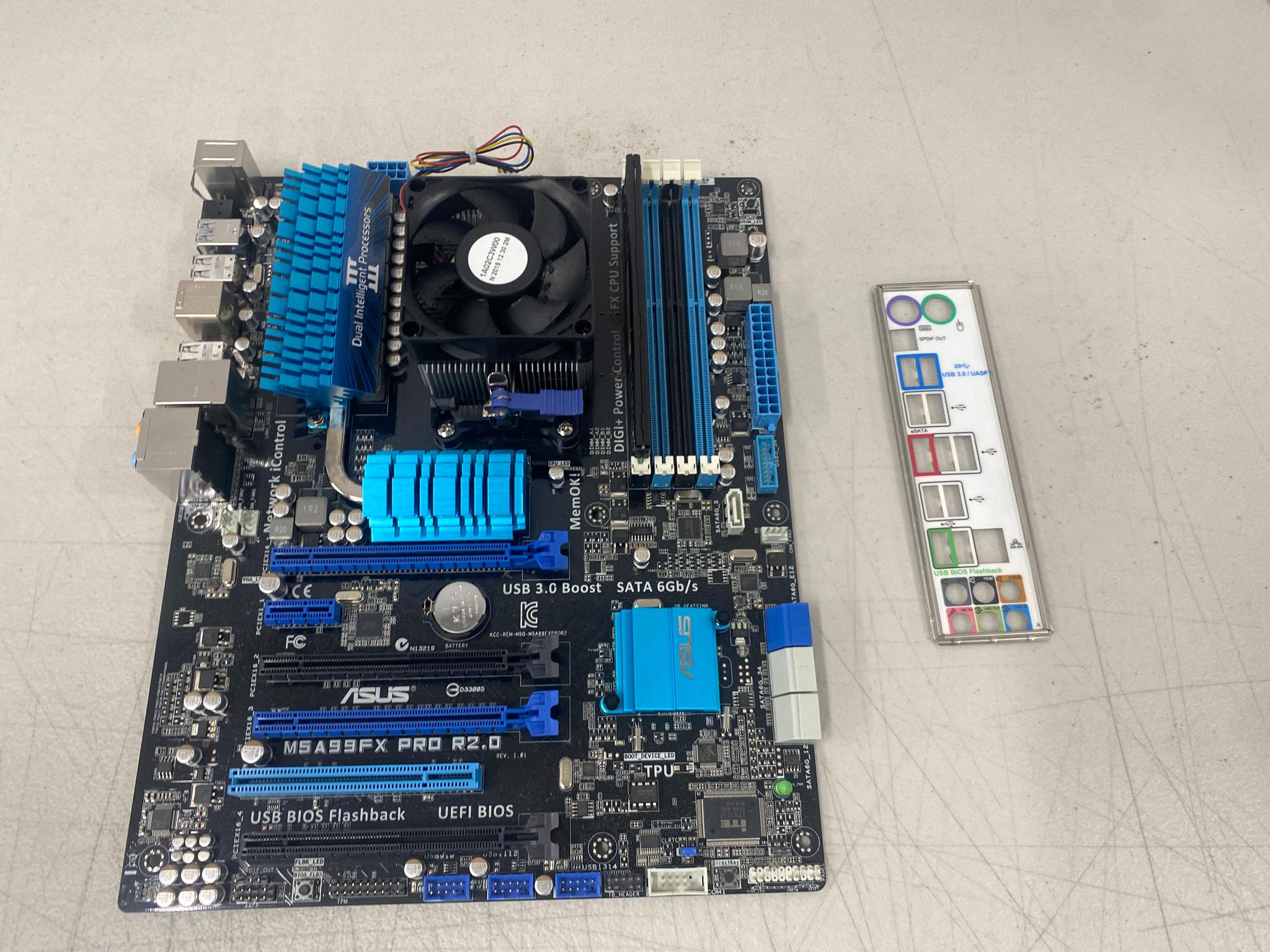 ASUS M5A99FX PRO R2.0 Motherboard + AMD FX CPU + 4GB Corsair DDR3 RAM Combo