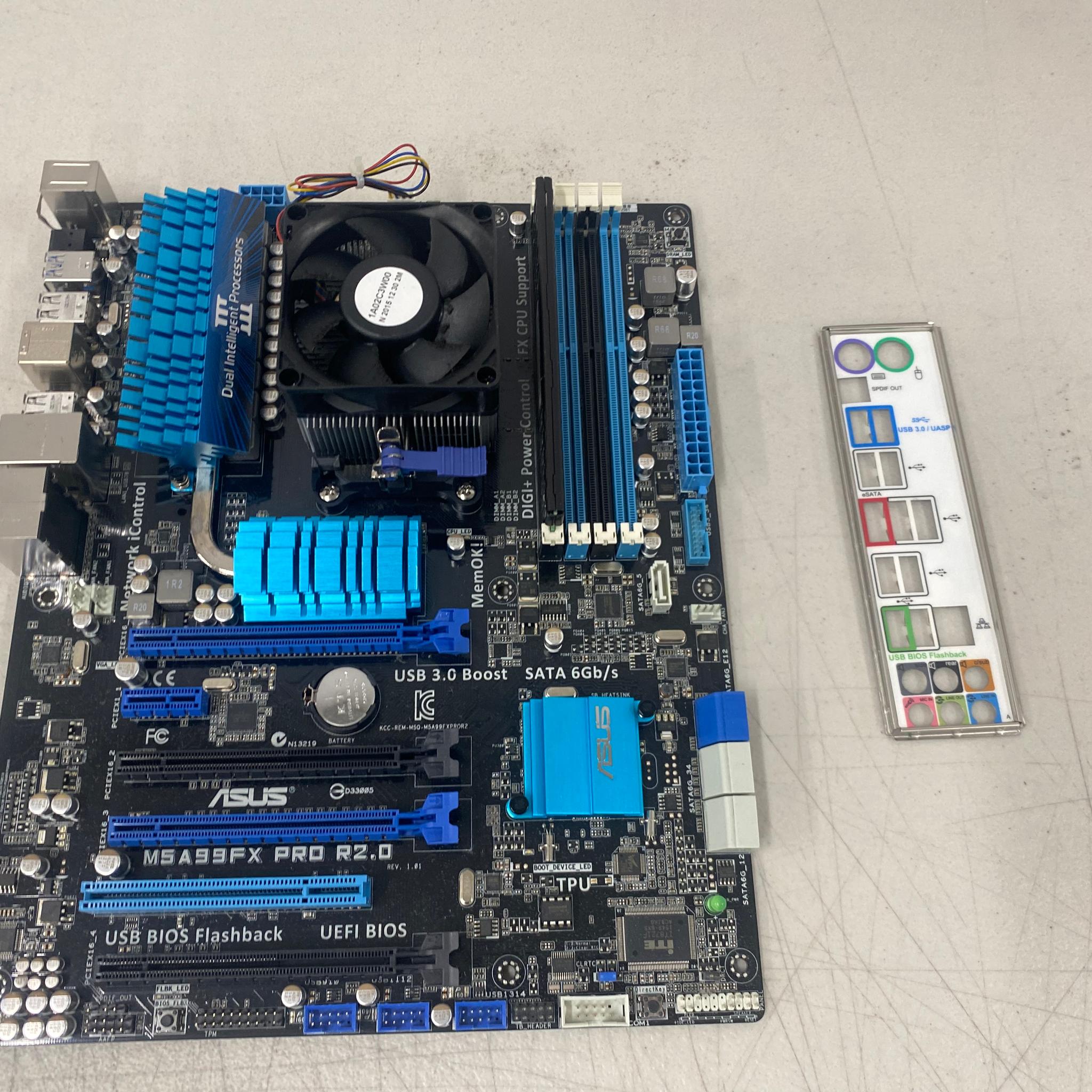 ASUS M5A99FX PRO R2.0 Motherboard + AMD FX CPU + 4GB Corsair DDR3 RAM Combo