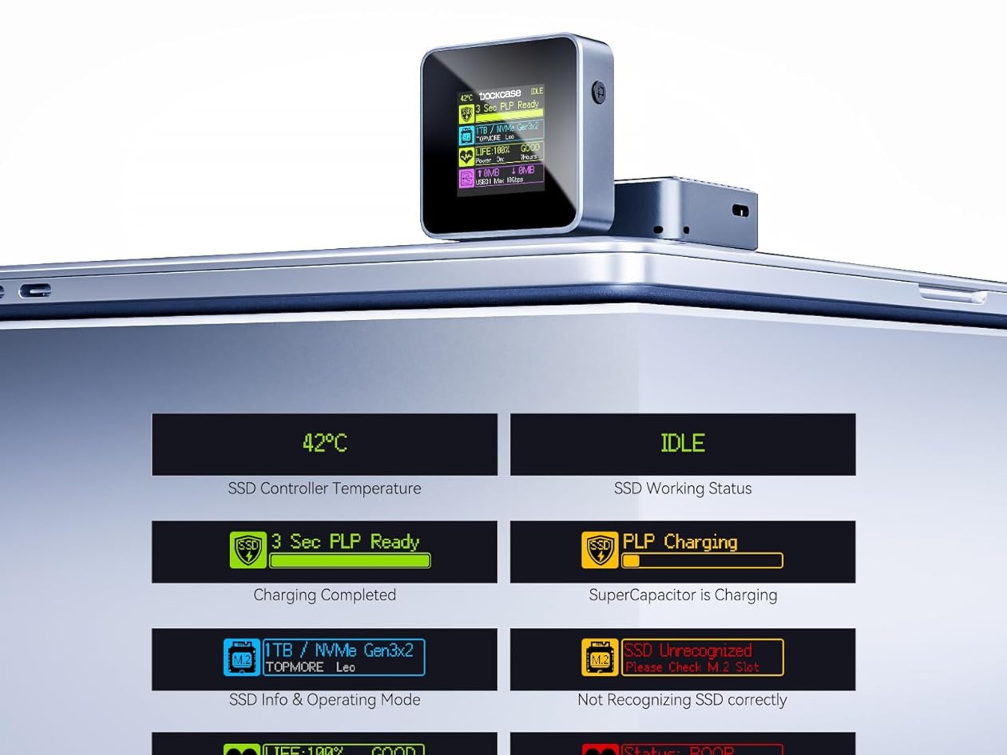 DockCase Pocket M.2 2230 NVMe Enclosure 3s PLP USB 3.2 Gen 2 Type-C (10 Gbps) W/ KIOXIA 256GB SSD