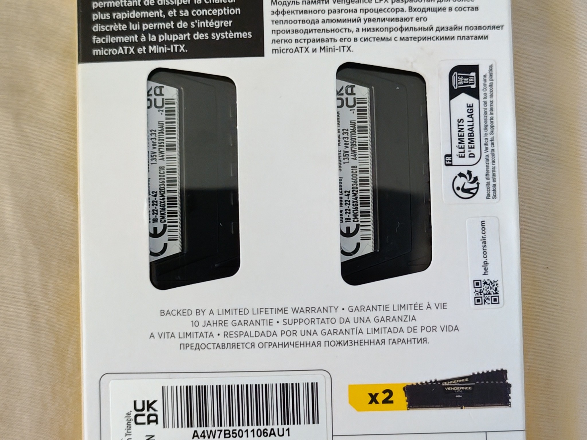 Corsair Vengeance LPX DDR4 2x8 GB 3600 MHz Ram