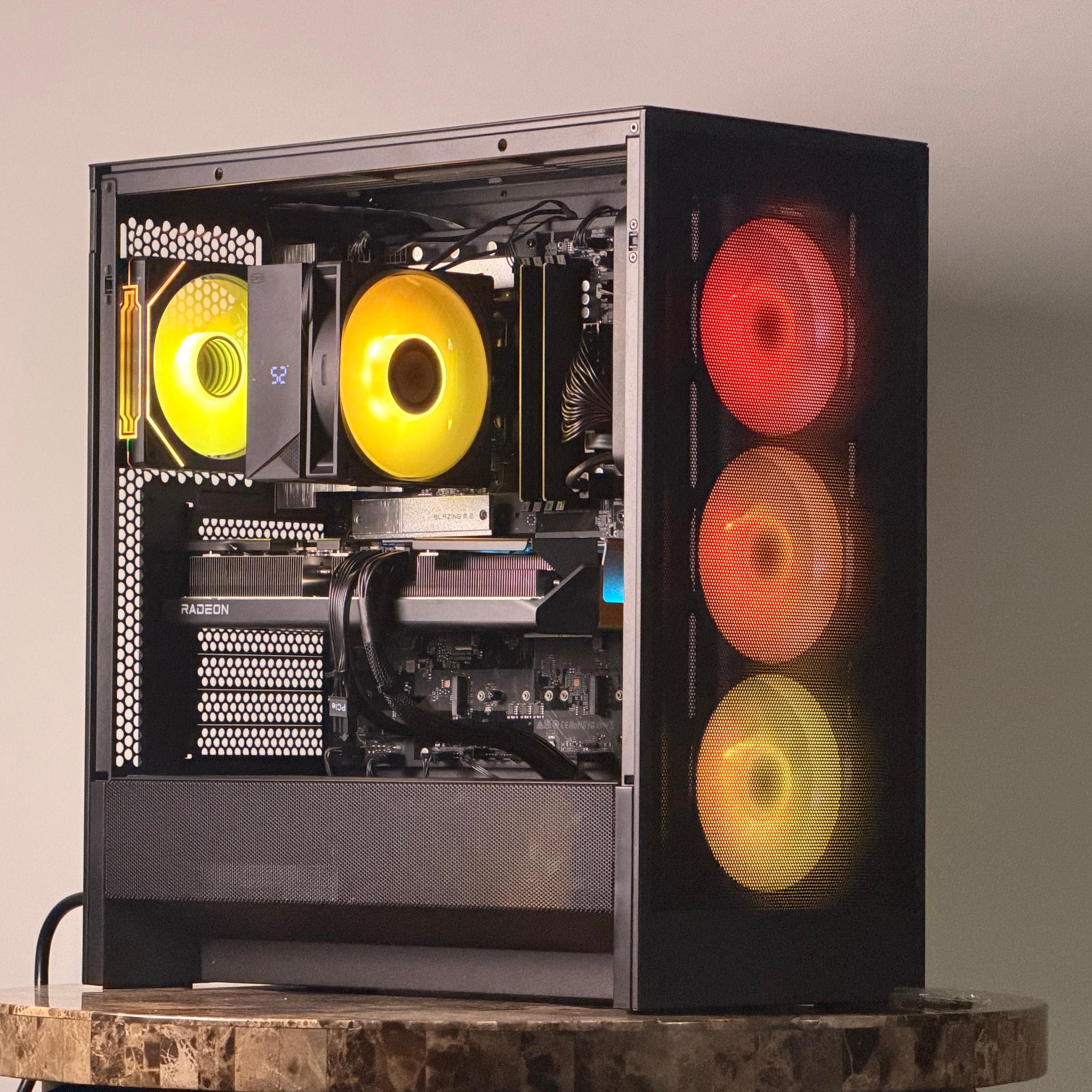 FREE SHIP 🖤🌈 BLK RGB Gaming PC | RX 9070 XT | Core 5 Ultra 250K Plus | 1 TB NVME | 32 GB DDR5 🌈🖤