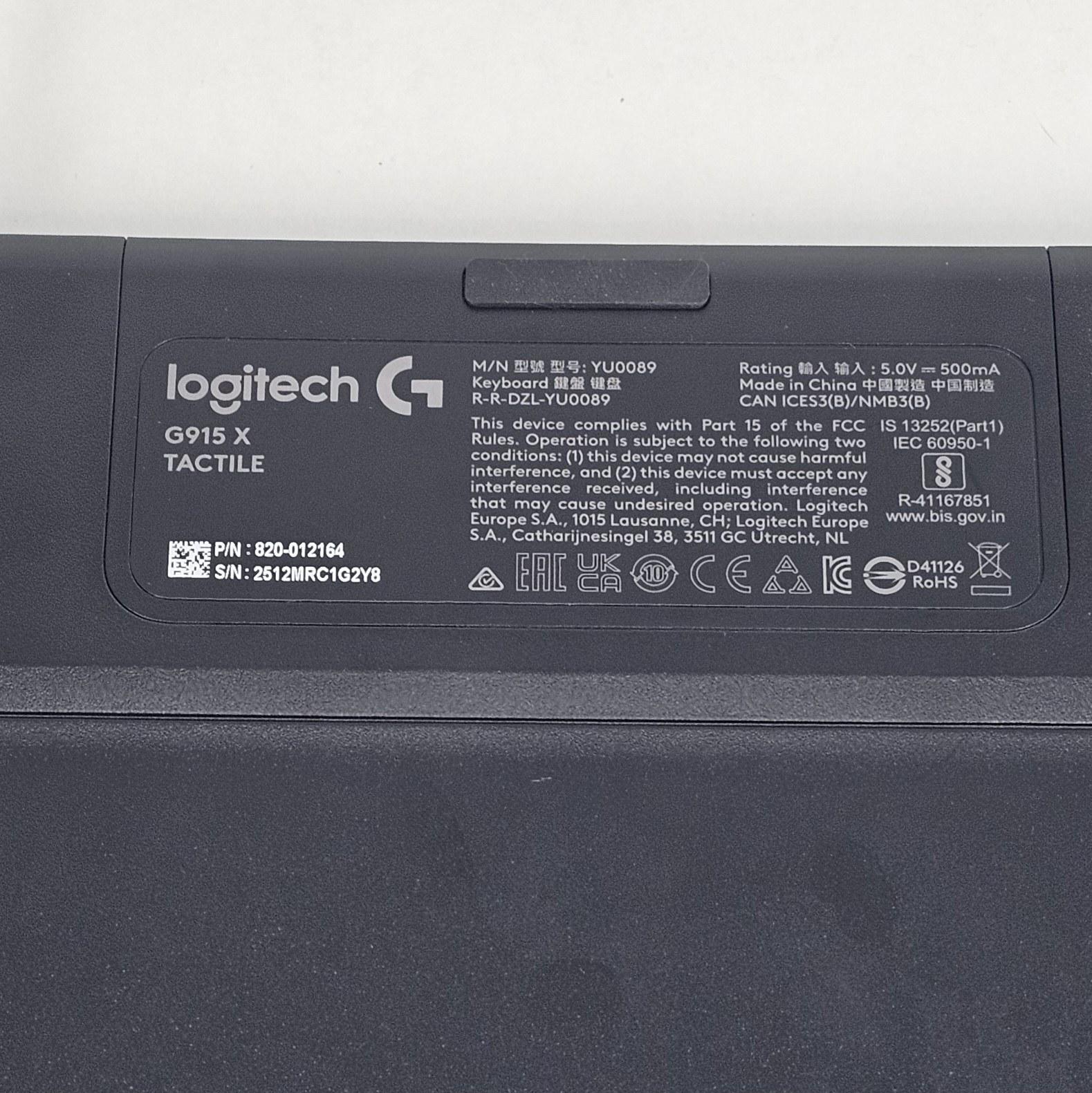 Logitech G915 X TACTILE Mechanical Gaming Keyboard - Black Wired