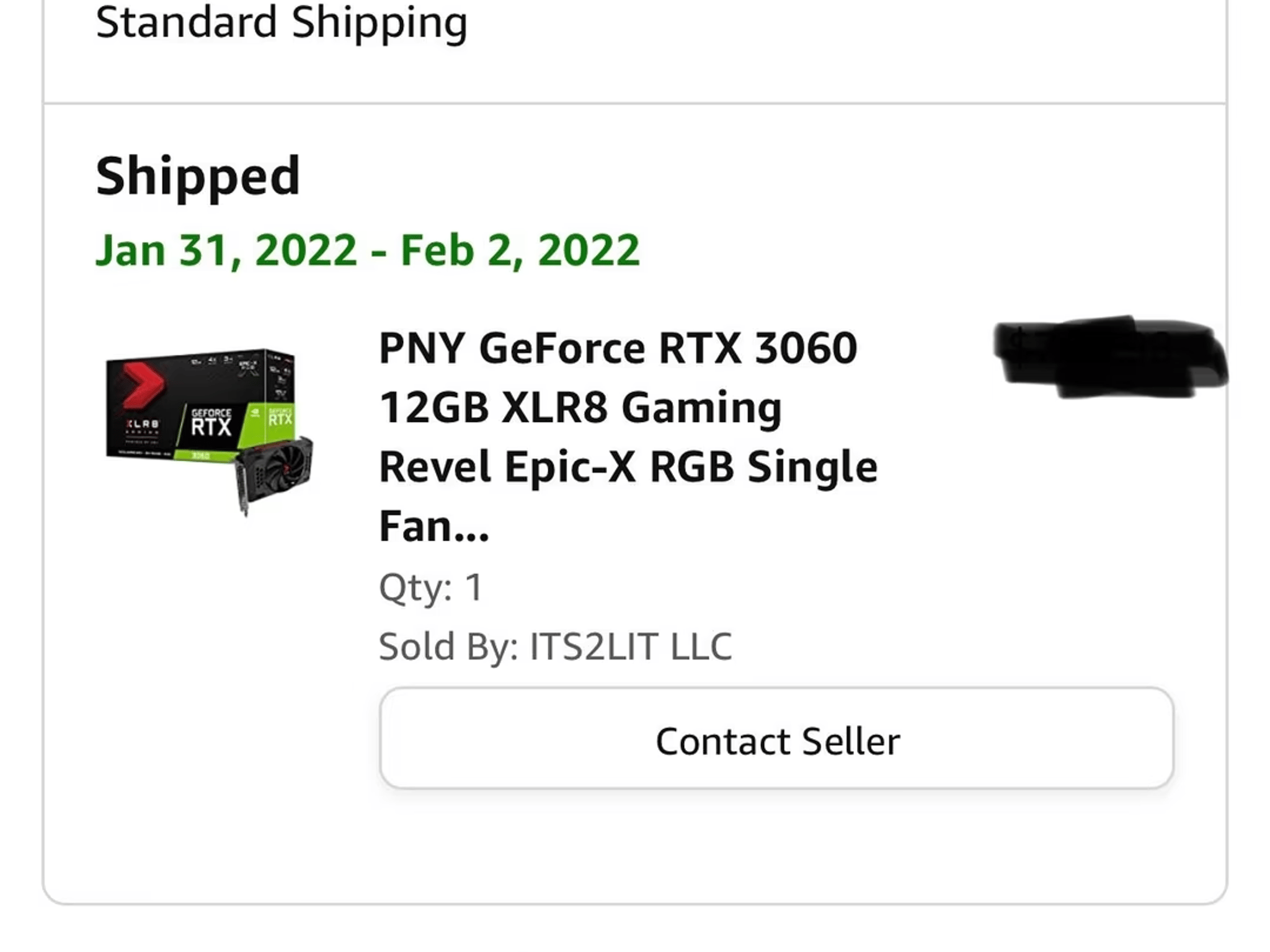 PNY GeForce RTX 3060 12GB XLR8 Gaming Revel Epic-X RGB Single Fan Graphics Card