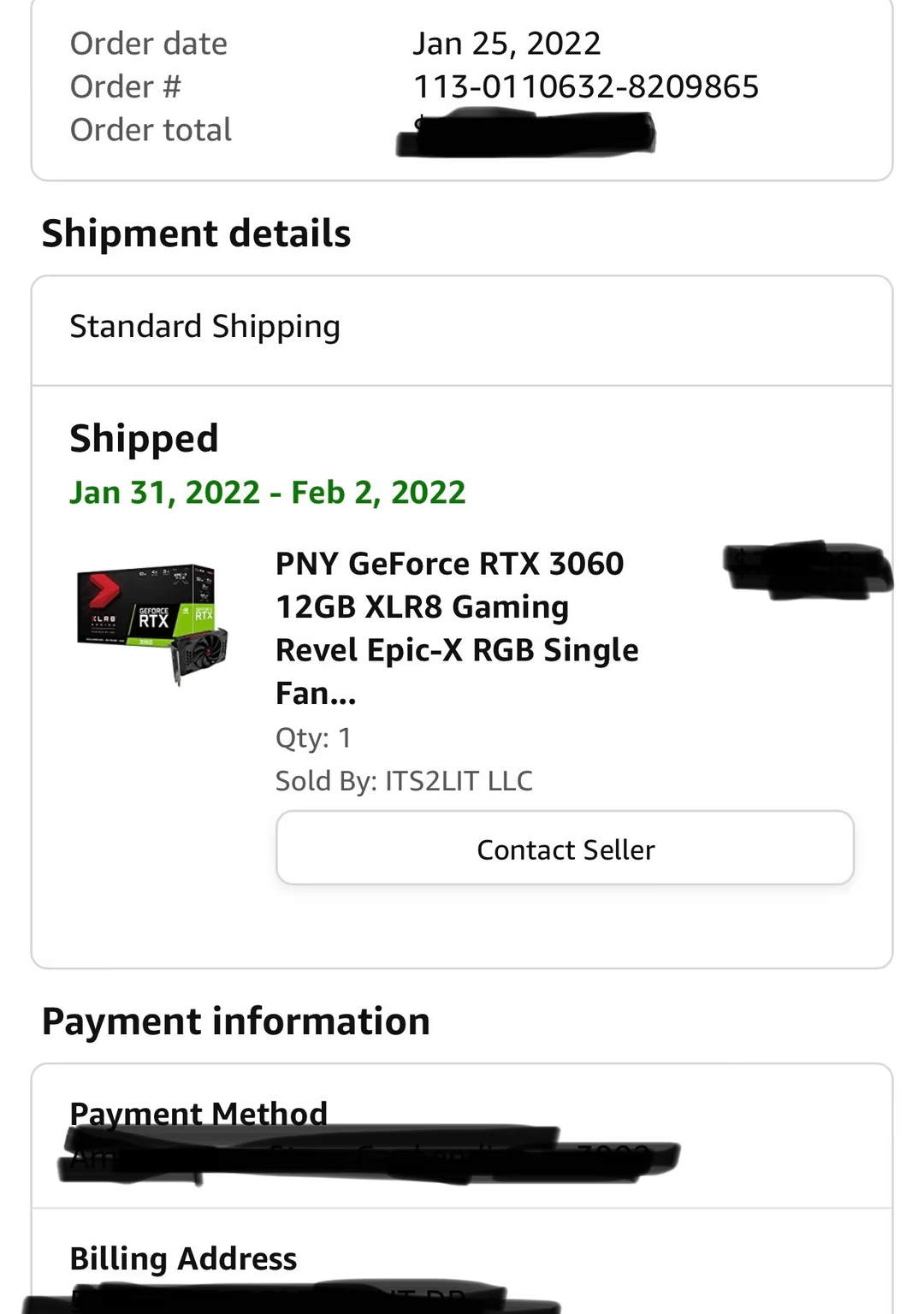 PNY GeForce RTX 3060 12GB XLR8 Gaming Revel Epic-X RGB Single Fan Graphics Card