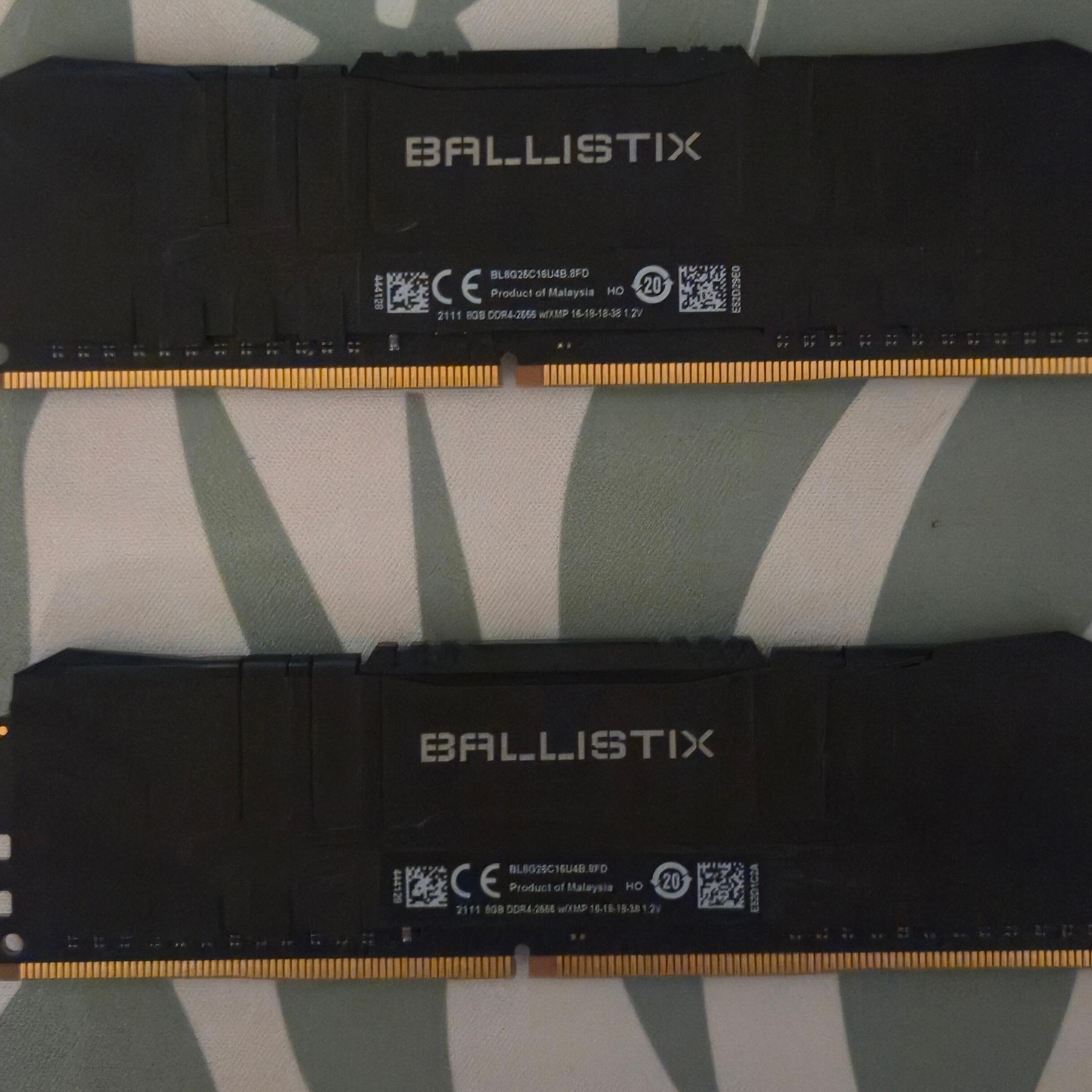 Crucial Ballistix DDR4 16GB (2x8) CL16 16-18-18-38 1.2v