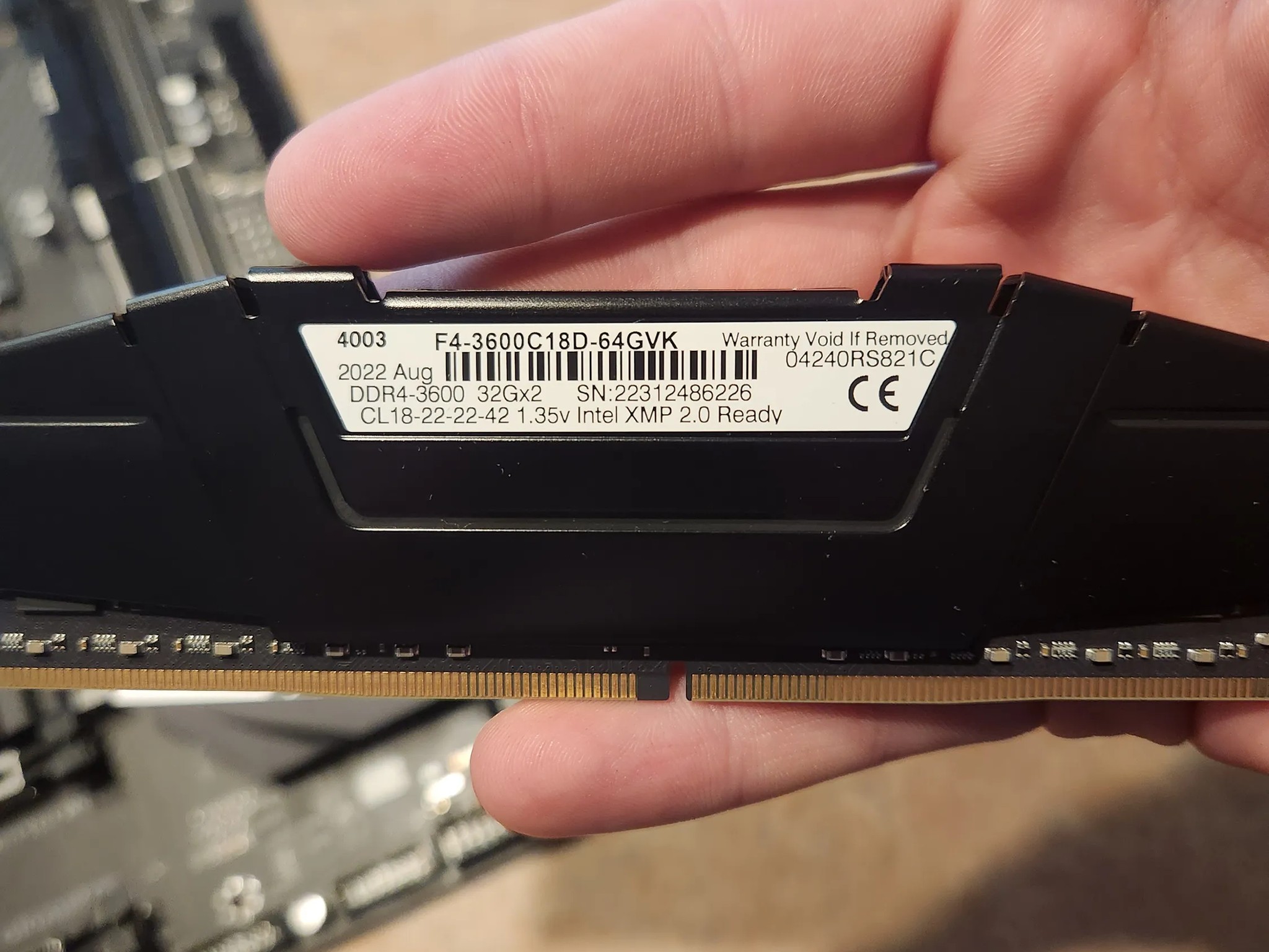 Gskill ripjaws 64gb ram 32x2 3600mhz DDR4