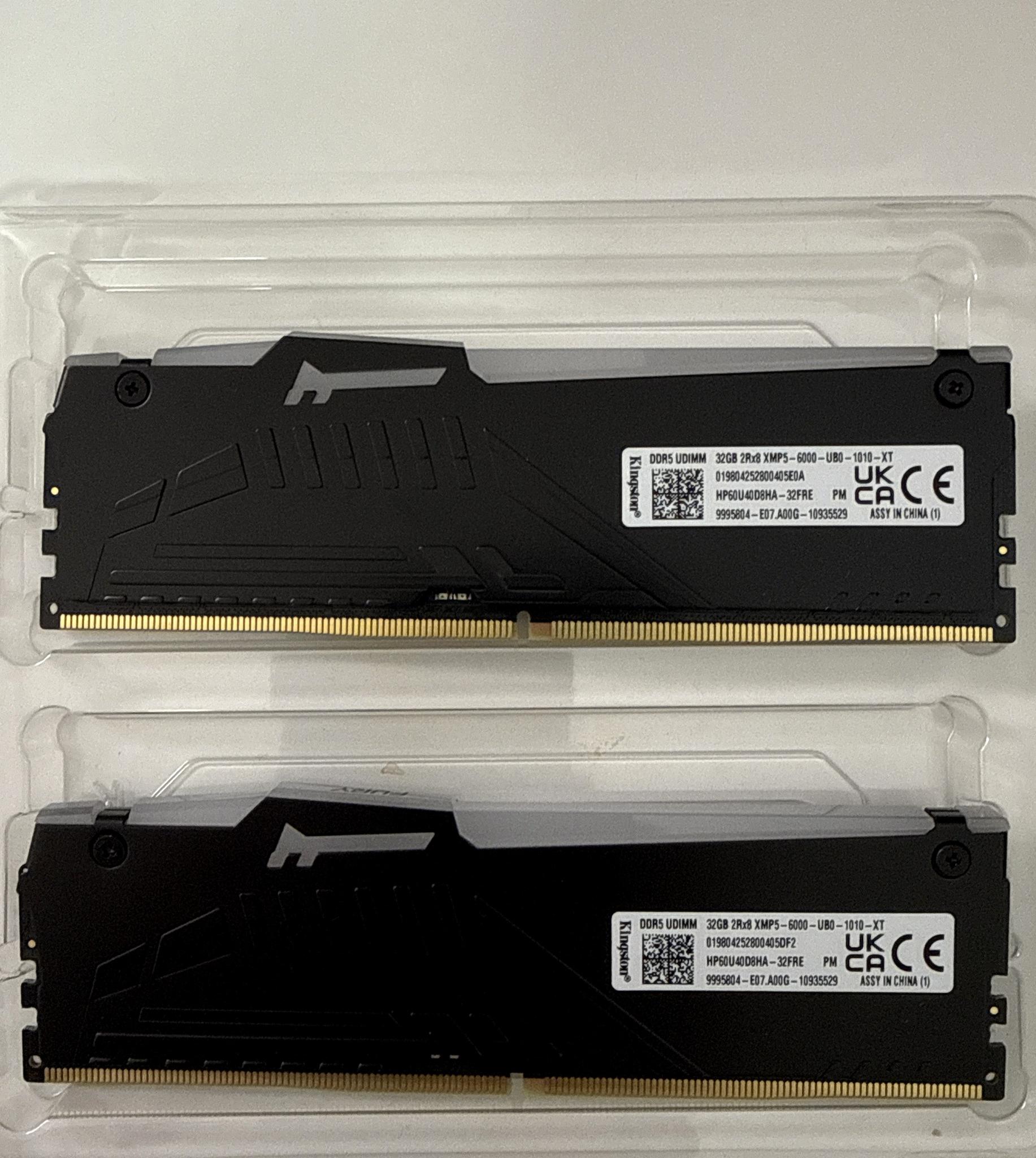 Kingston FURY Beast RGB 64GB (2x32) DDR5-6000 CL40 — matched pair