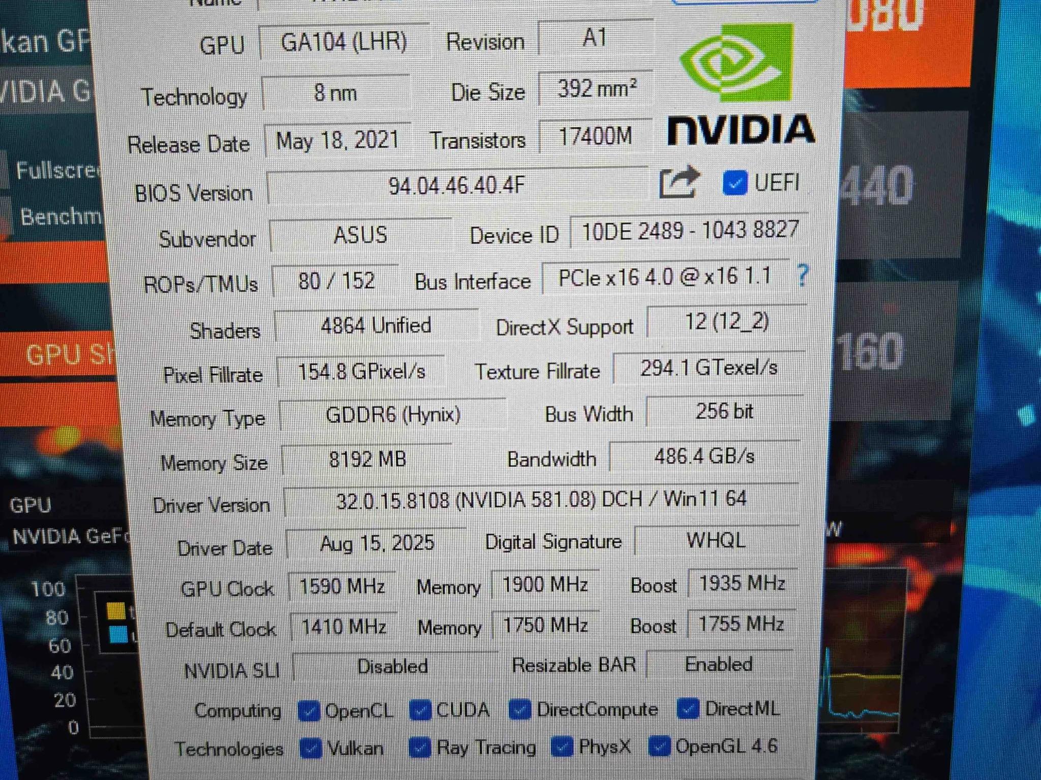 Like New With Box  - Asus TUF RTX 3060 Ti OC Edition