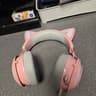 EASARS Cat Ear Headset, Pink Gaming Headset with Retractable Mic