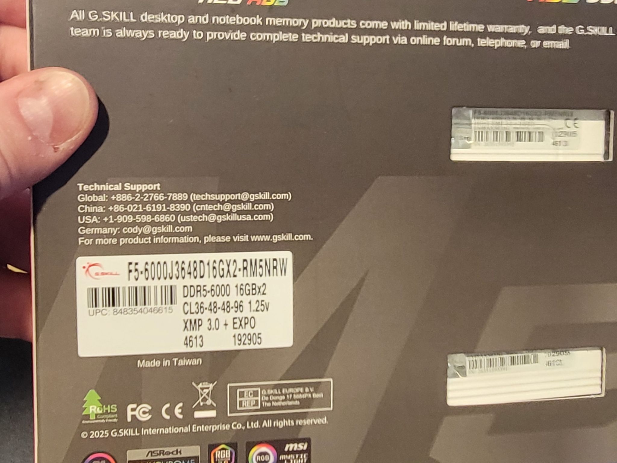 Ripjaws M5 Neo RGB Series DDR5 RAM White Edition (AMD EXPO) 32GB (2x16GB)