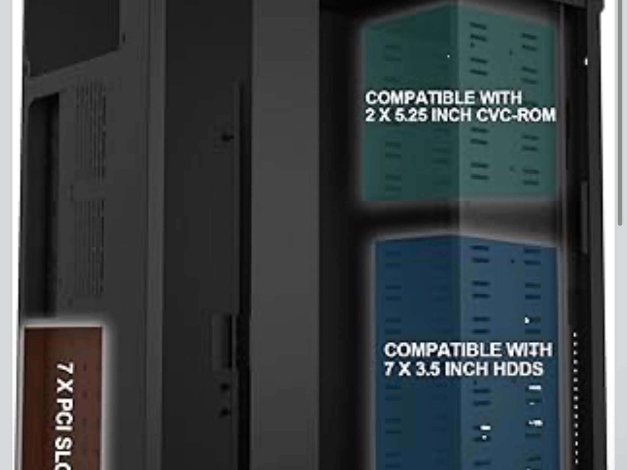 4U Server Cabinet Case - Rackmount Server Chassis with 7 PCI Slots, Lockable with Key