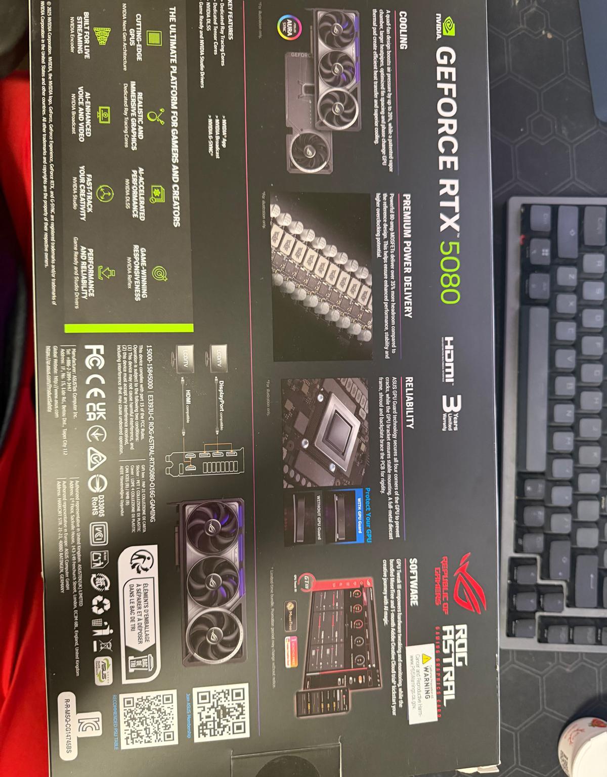 ASUS ROG Astral GeForce RTX 5080 16GB GDDR7 OC Edition