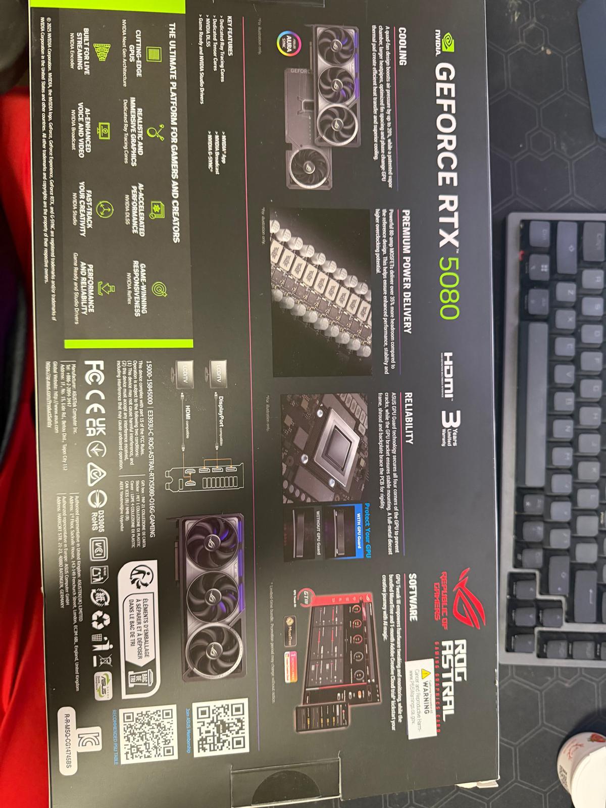 ASUS ROG Astral GeForce RTX 5080 16GB GDDR7 OC Edition