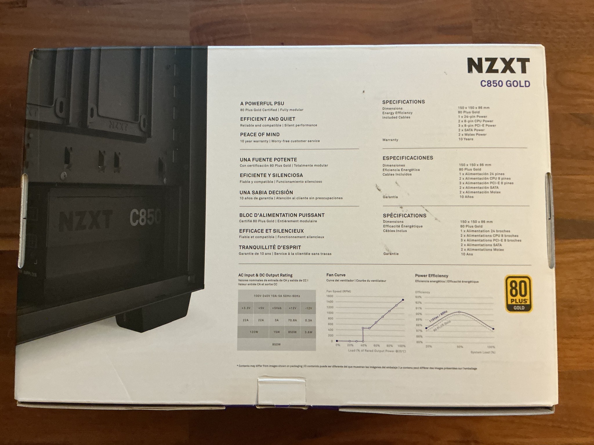 NZXT c850 850w Fully Modular Gold Rated PSU