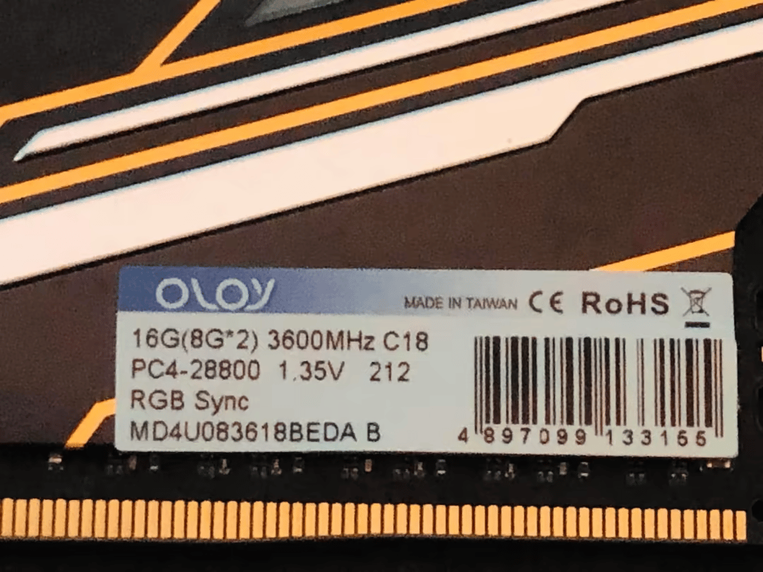 Barely Used OLOy Warhawk 16GB DDR4-3600 CL18 Ram Kit