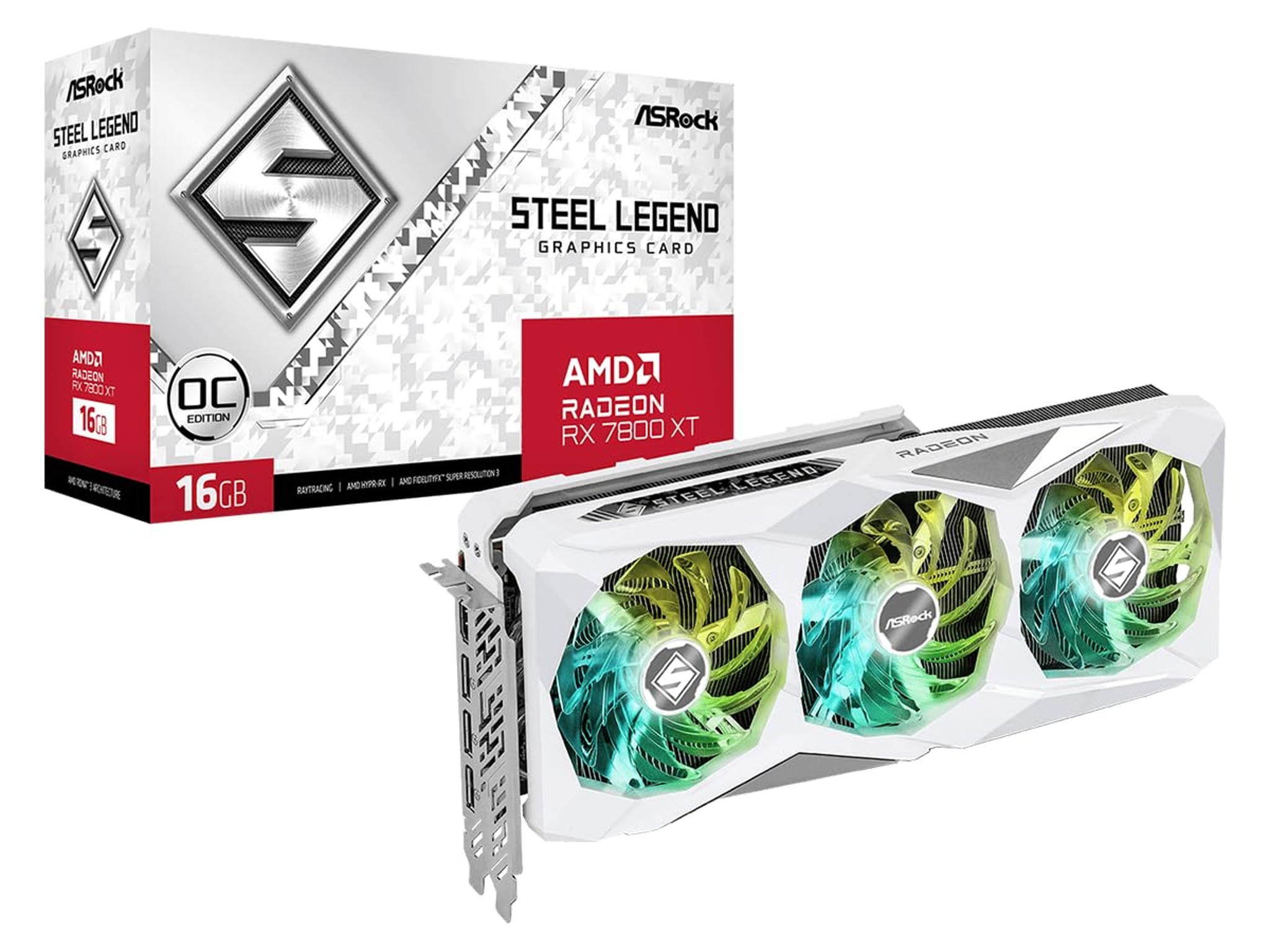 WHITE ASRock Steel Legend Radeon RX 7800 XT 16GB