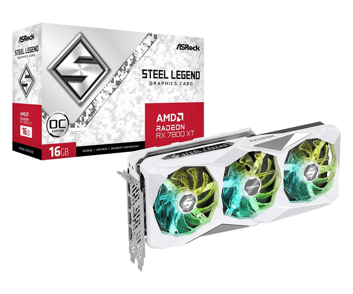 WHITE ASRock Steel Legend Radeon RX 7800 XT 16GB
