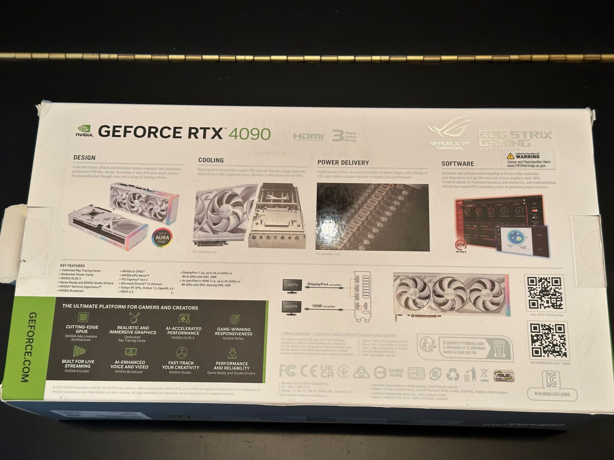 ASUS RTX 4090 White ROG Strix OC 24GB GDDR6X with original box