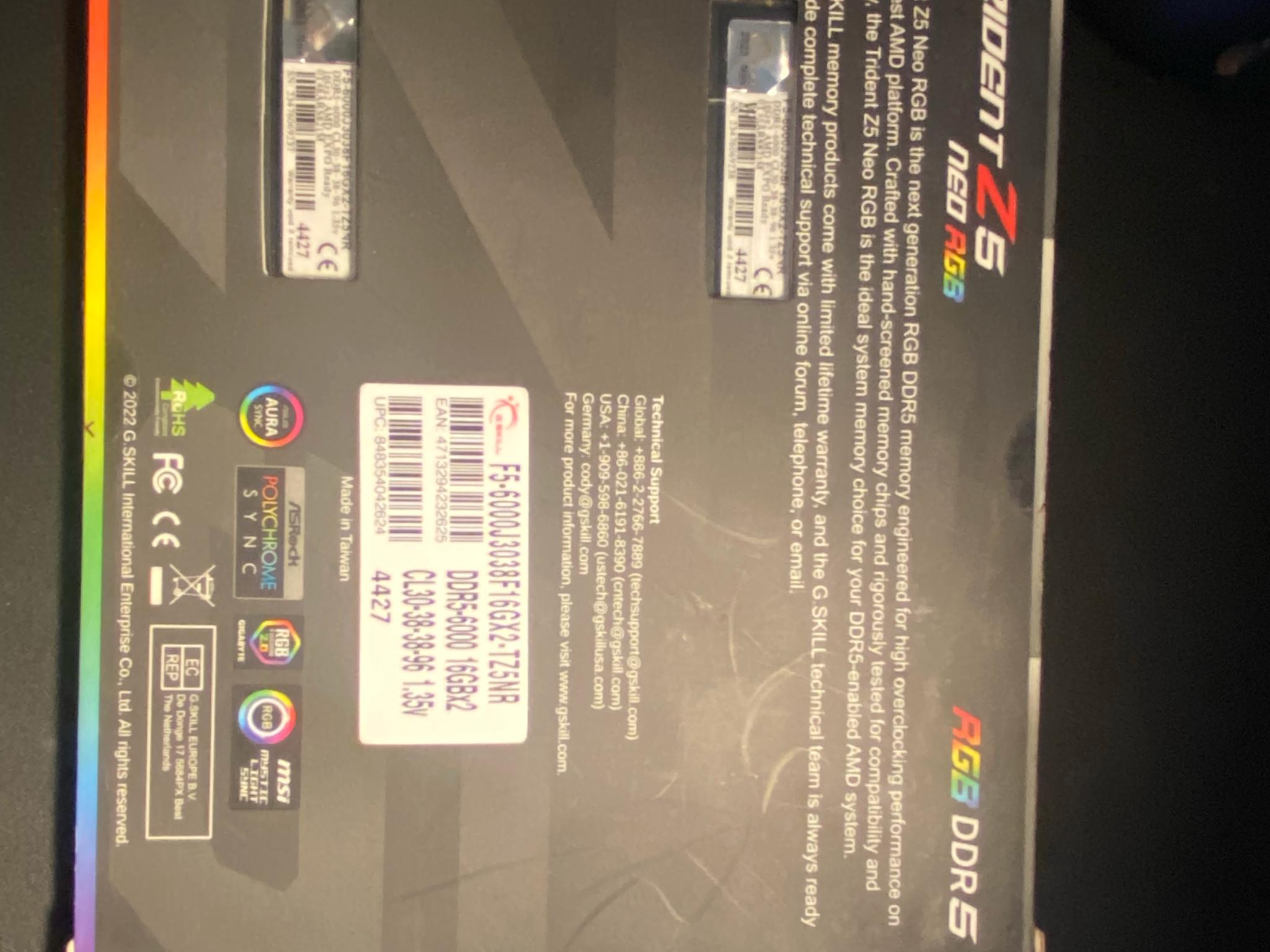 TRIDENT Z5 NEO RGB 32GB DDR5 6000MTS