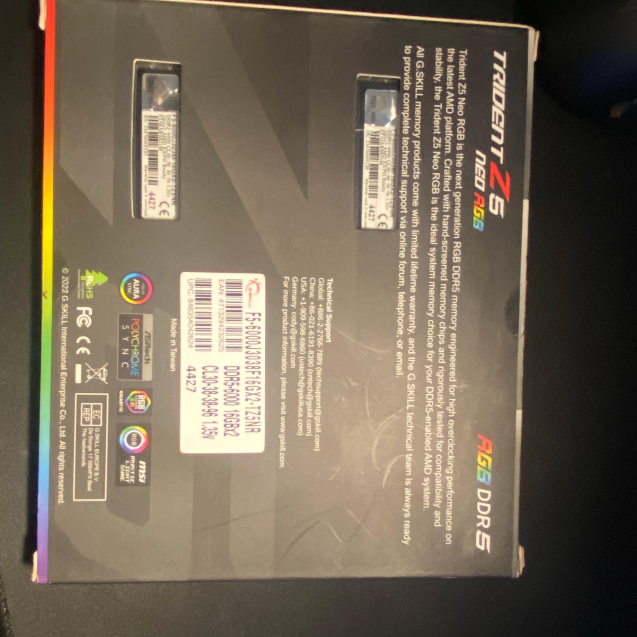 TRIDENT Z5 NEO RGB 32GB DDR5 6000MTS