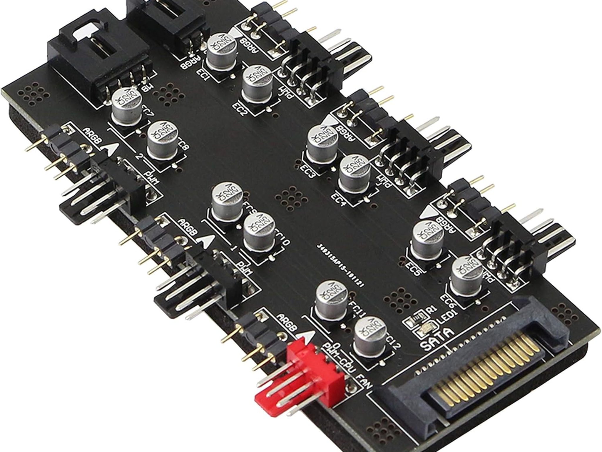 PWM ARGB 2-In-1 6 Channel Hub With SATA 15Pin Power Supply (3 NEW IN BOX)