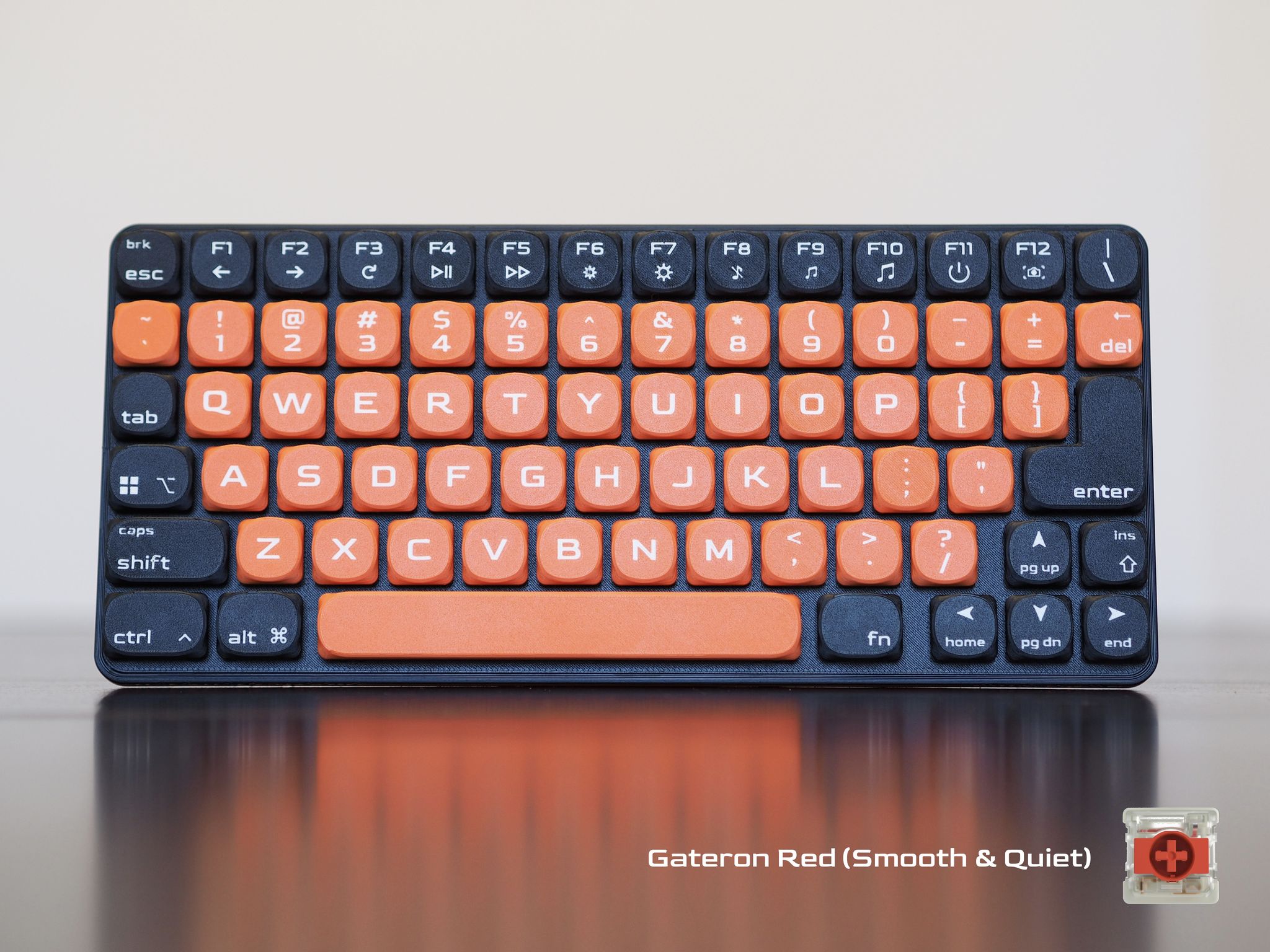 Low Profile 74-key Wired Mechanical Keyboard • Hot Swappable, Hand Assembled, Gaming, Travel, USB-C