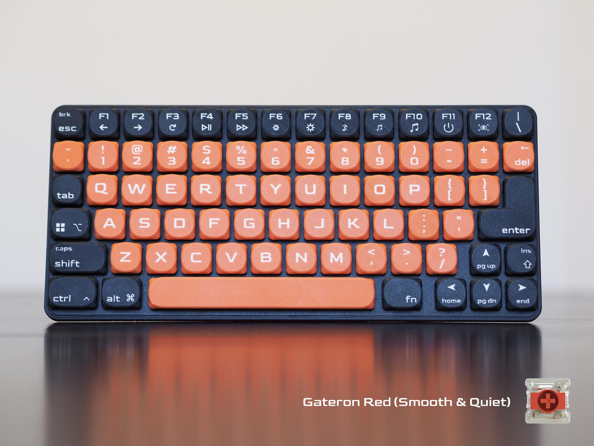 Low Profile 74-key Wired Mechanical Keyboard • Hot Swappable, Hand Assembled, Gaming, Travel, USB-C