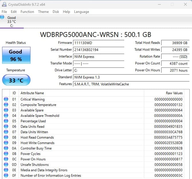 WD Black SN750 500GB NVMe SSD WDBRPG5000ANC PC Storage