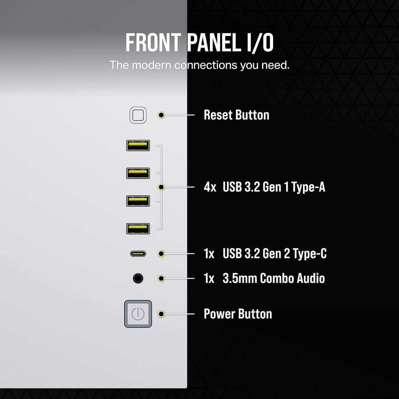 CORSAIR 6500D AIRFLOW White Mid-Tower ATX Dual Chamber PC Case