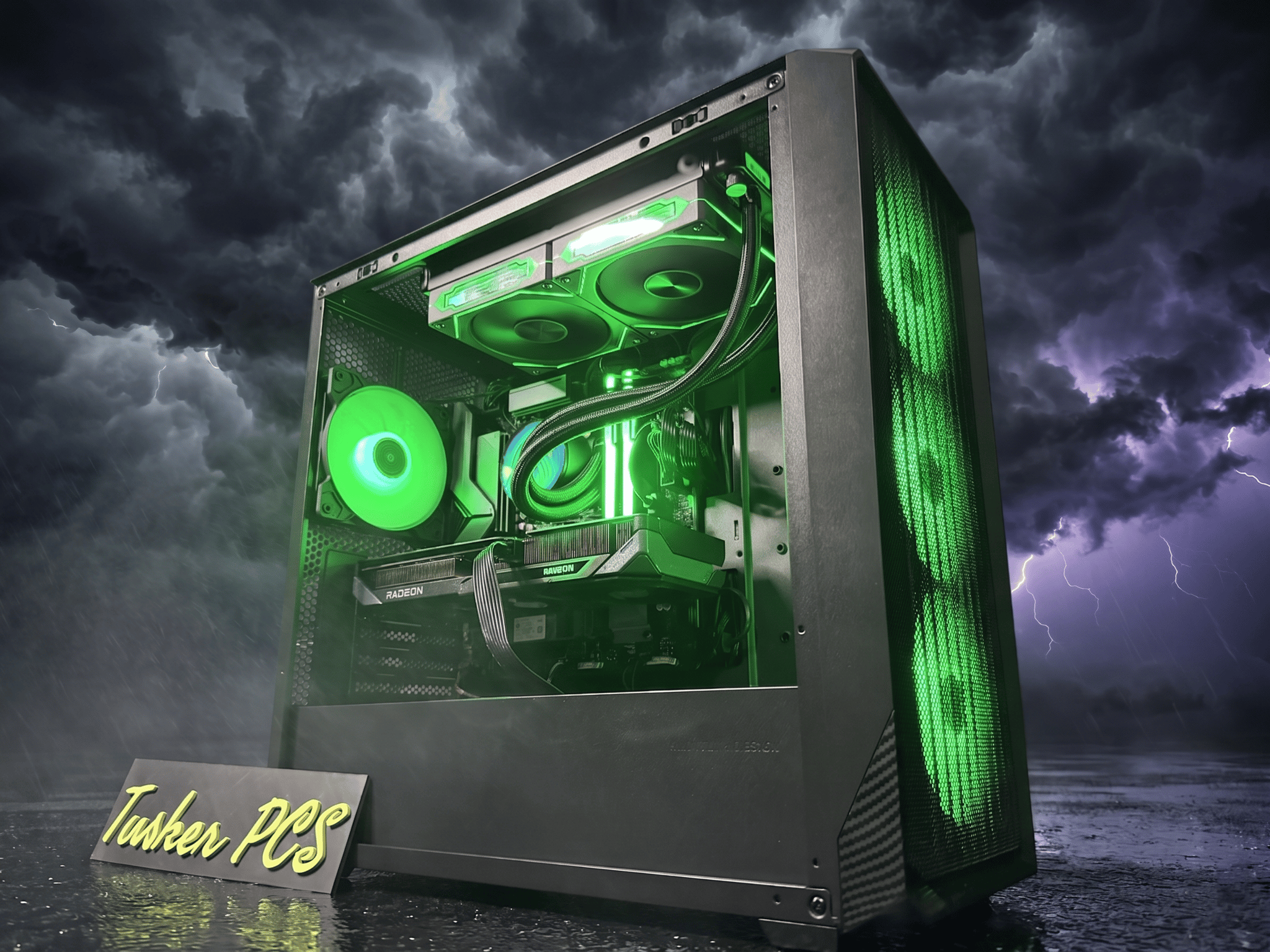 ⛈️🖤 DARK & STORMY 🖤⛈️ Ryzen 5 7600X| RX 9060XT| 16 GB RGB DDR5| 1.25 TB NVMe| 650W PSU