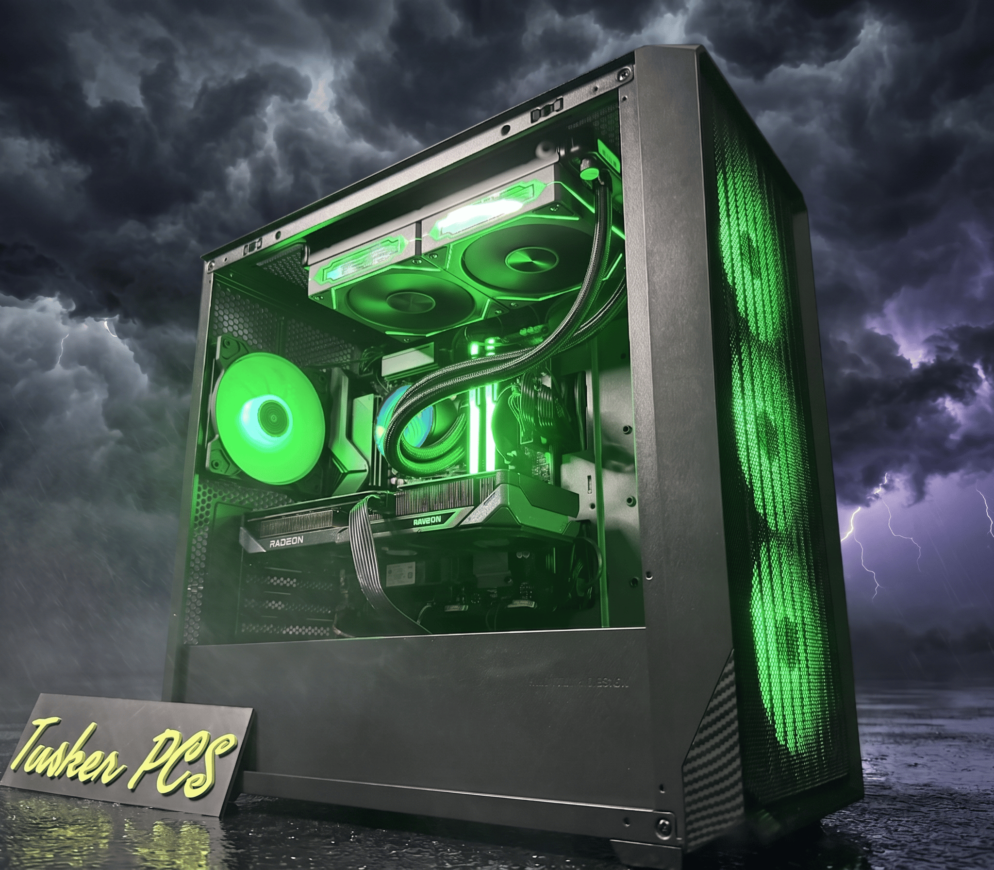 ⛈️🖤 DARK & STORMY 🖤⛈️ Ryzen 5 7600X| RX 9060XT| 16 GB RGB DDR5| 1.25 TB NVMe| 650W PSU