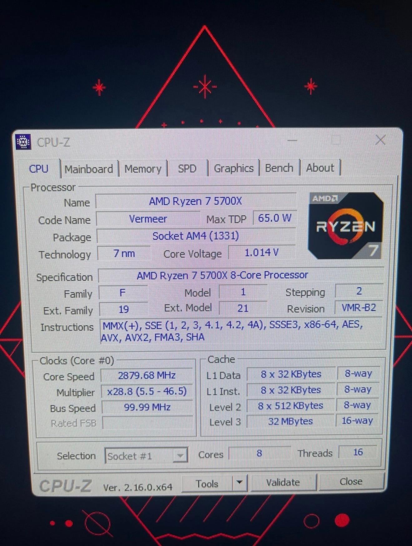 AMD Combo - Ryzen 7 5700X + MSI B550 Board + 16GB DDR4 RAM