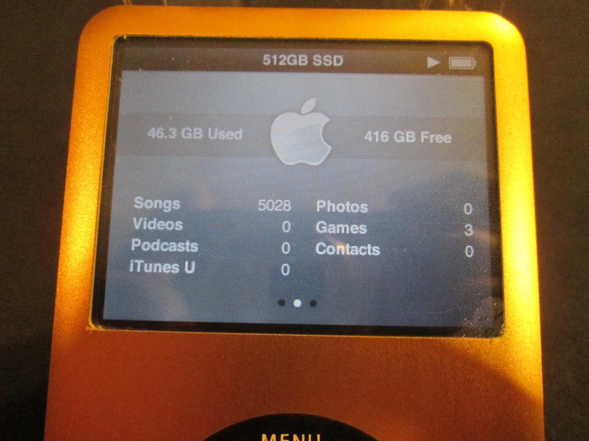 Ipod Classic 7th Gen 512gb SSD 3000mah Battery And Accessories