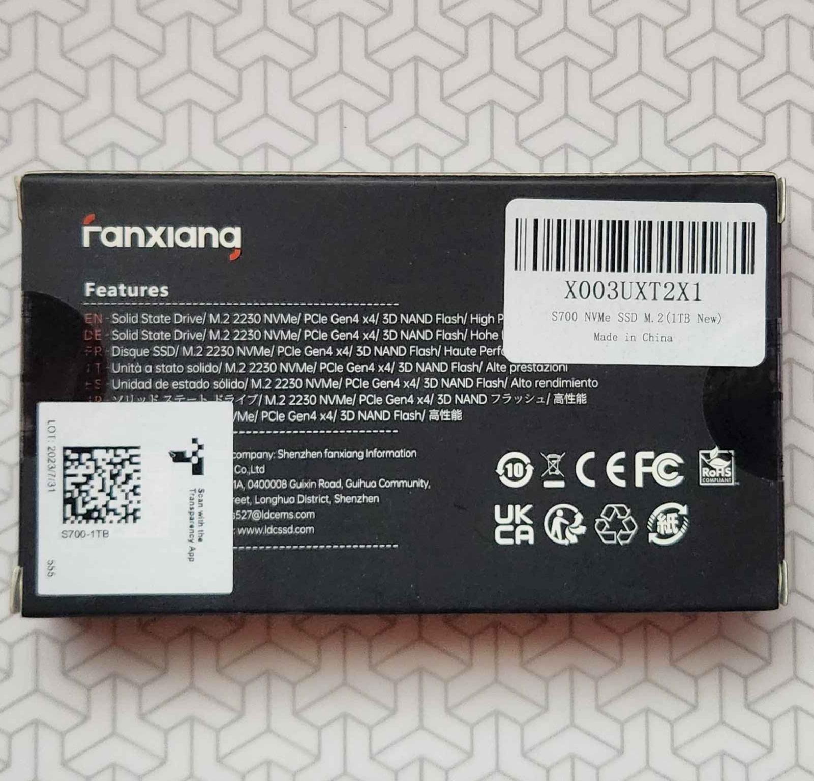 FanXiang S700 PCIe 4.0 NVMe M.2 SSD 1T – Blazing-Fast Speeds