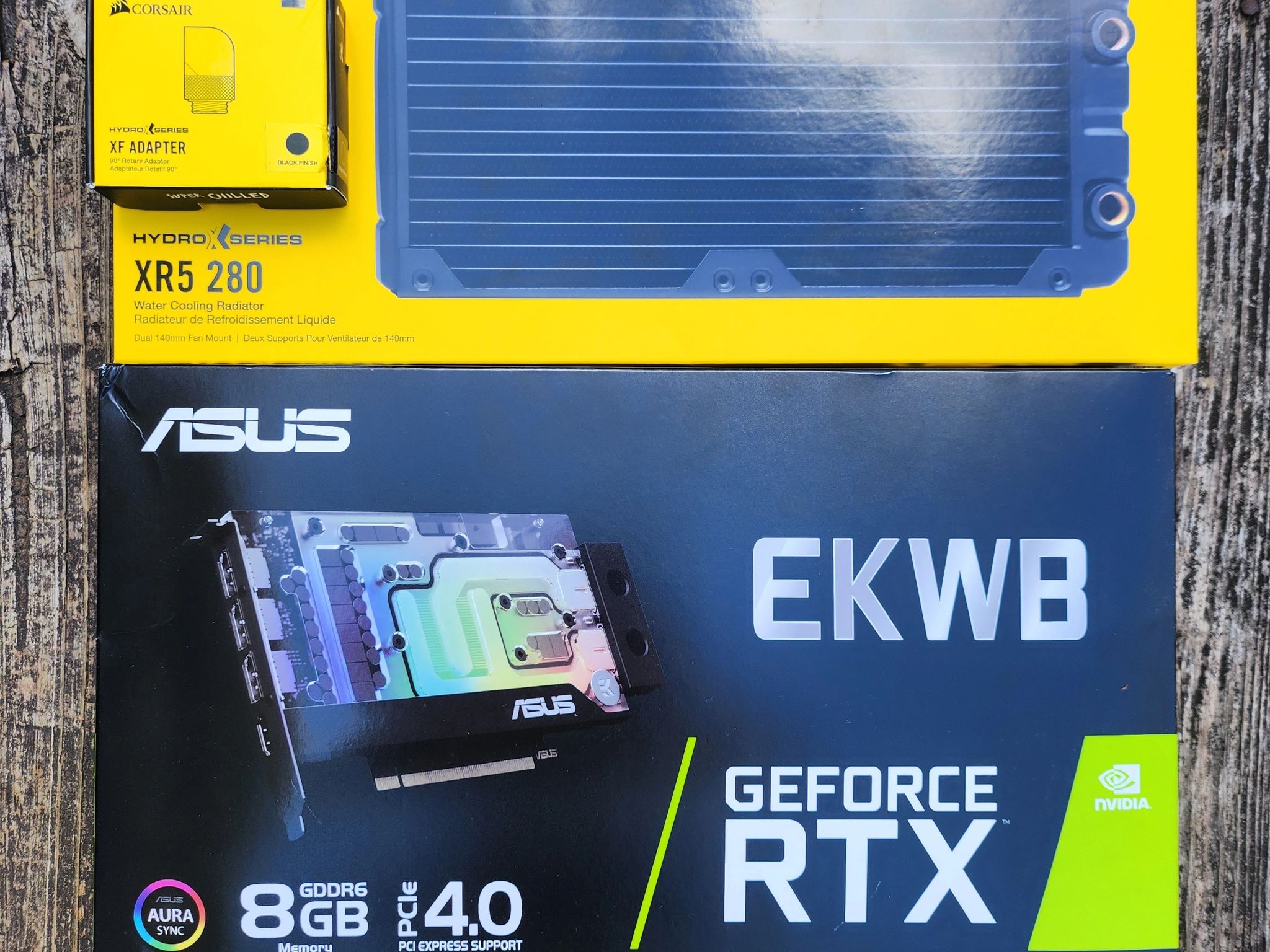 GPU Watercooling Combo: Asus EKWB RTX 3070 8GB + 280mm Radiator + 90° Adapters