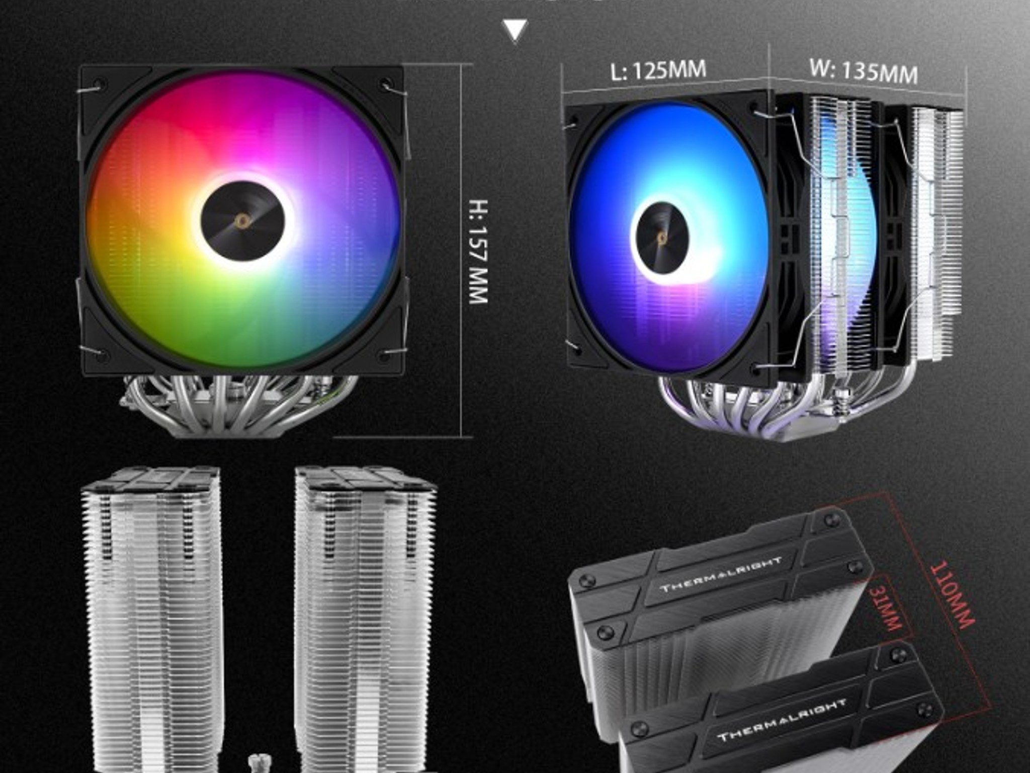 Thermalright Peerless Assassin 120 ARGB Black V3 CPU Air Cooler Dual TL-P12-S Fans for Intel and AMD