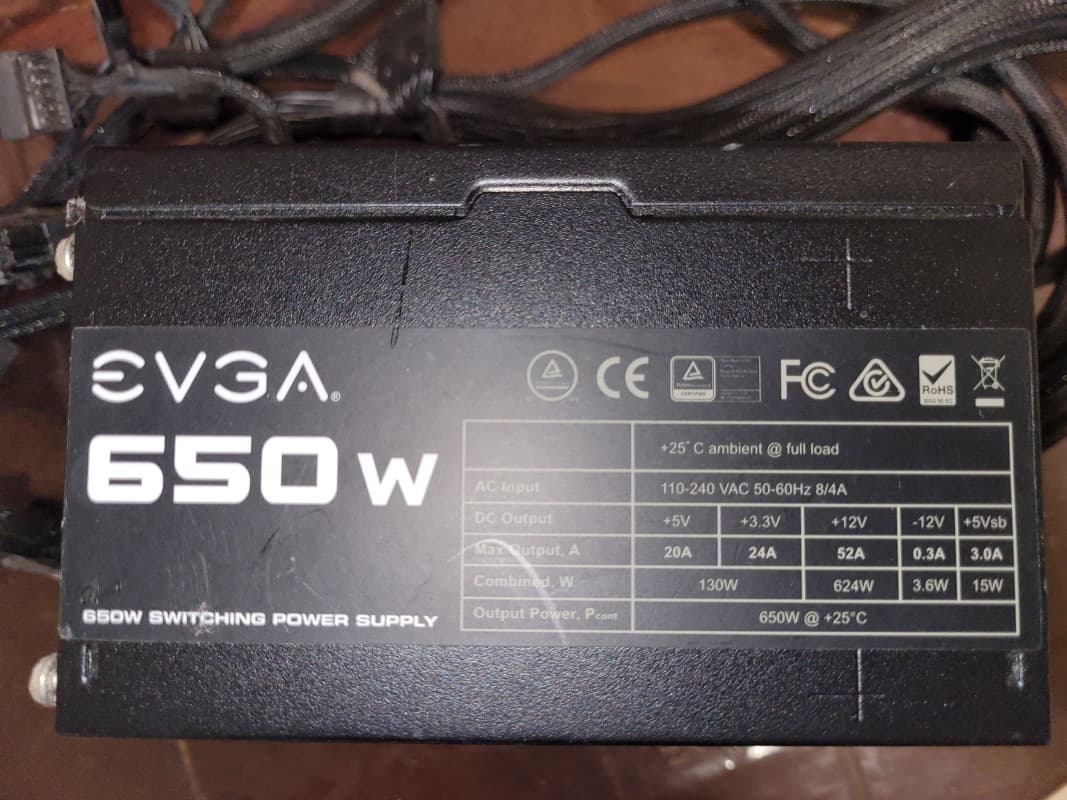 EVGA 100-N1-0650-L1, 650 N1, 650W Power Supply
