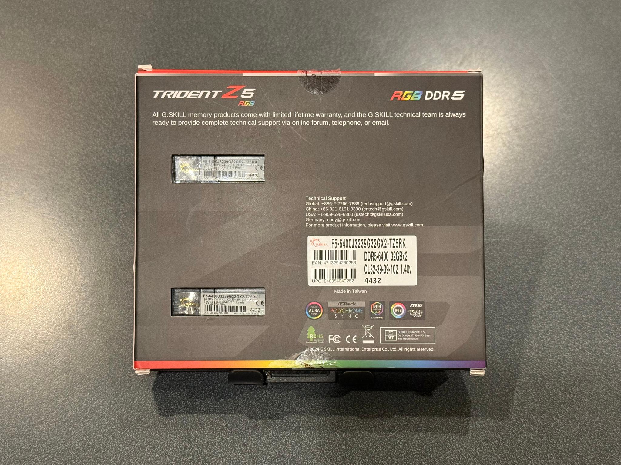Tested 64GB 6400MHz CL32 Black G.Skill Trident Z5 RGB (2x32GB) DDR5 RAM