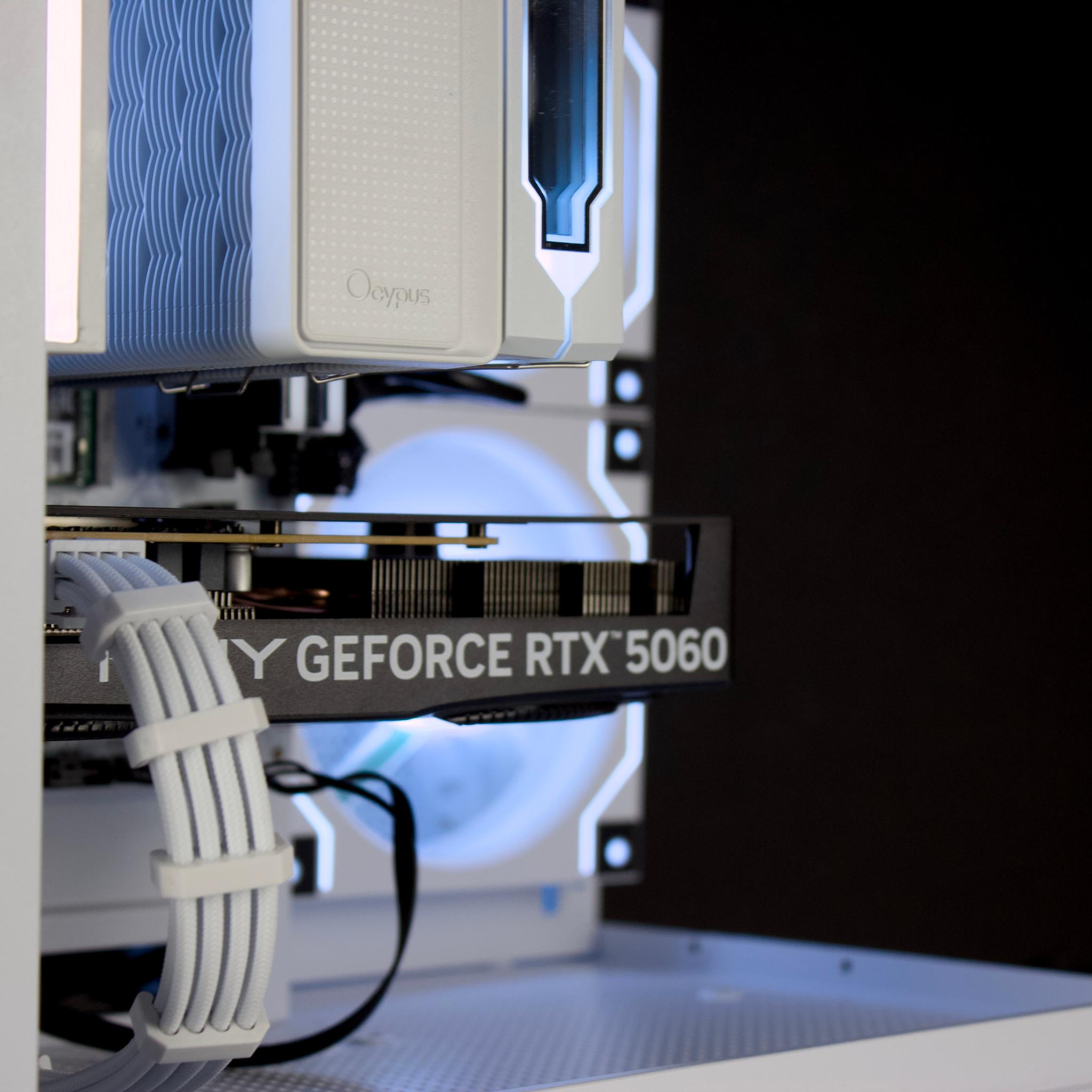 🧊❄️🧊 White Gaming PC – RTX 5060, Ryzen 5 5600X, 32GB RAM, 1TB SSD - WiFi, BlueTooth 🧊❄️🧊