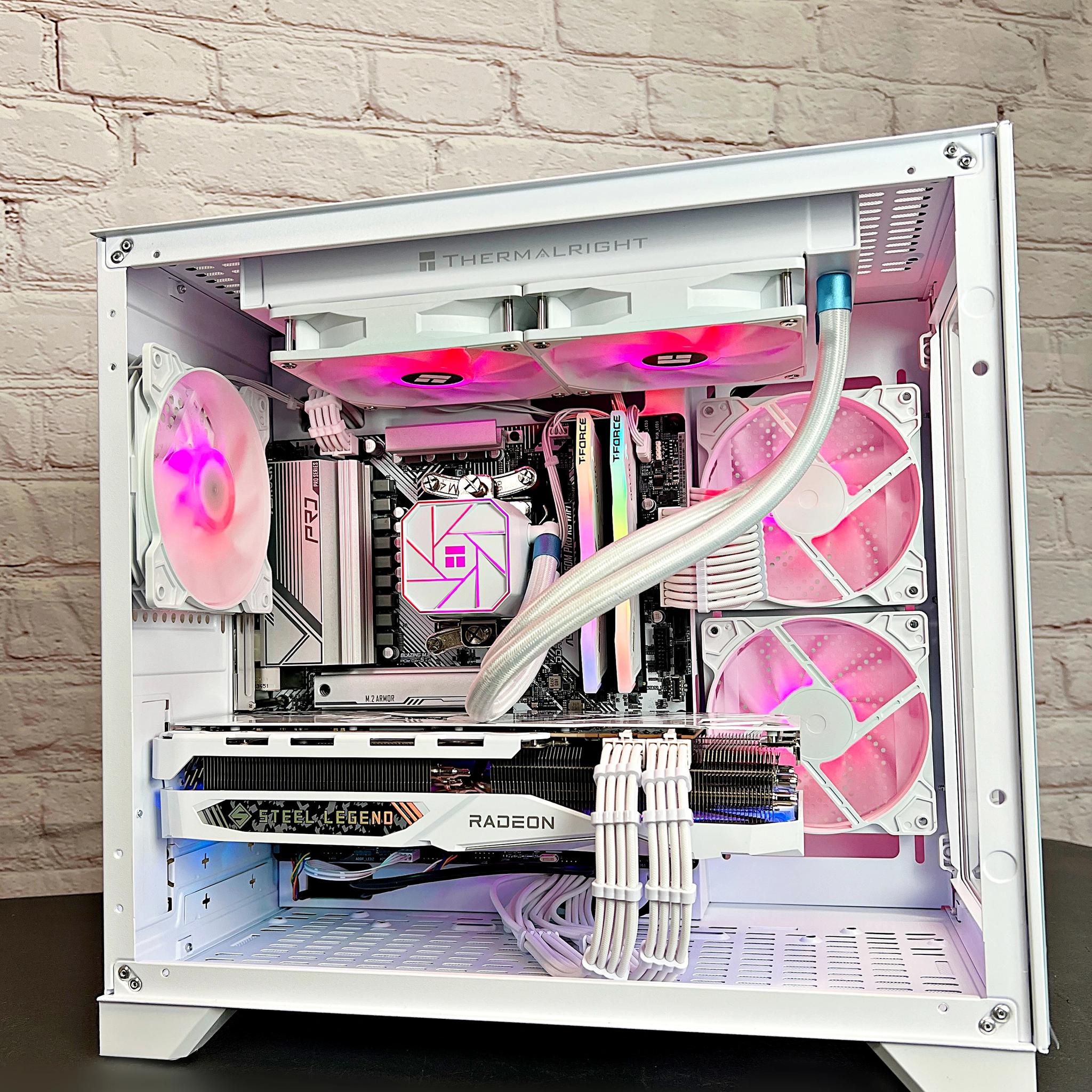 Liquid Cooled Ryzen 5 7500F RX 7800 XT 32GB DDR5 RAM 1TB M.2 WIFI 6E Win 11 Gaming PC