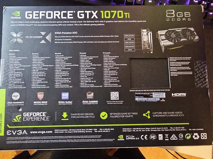 EVGA GeForce GTX 1070 Ti FTW ULTRA SILENT GAMING